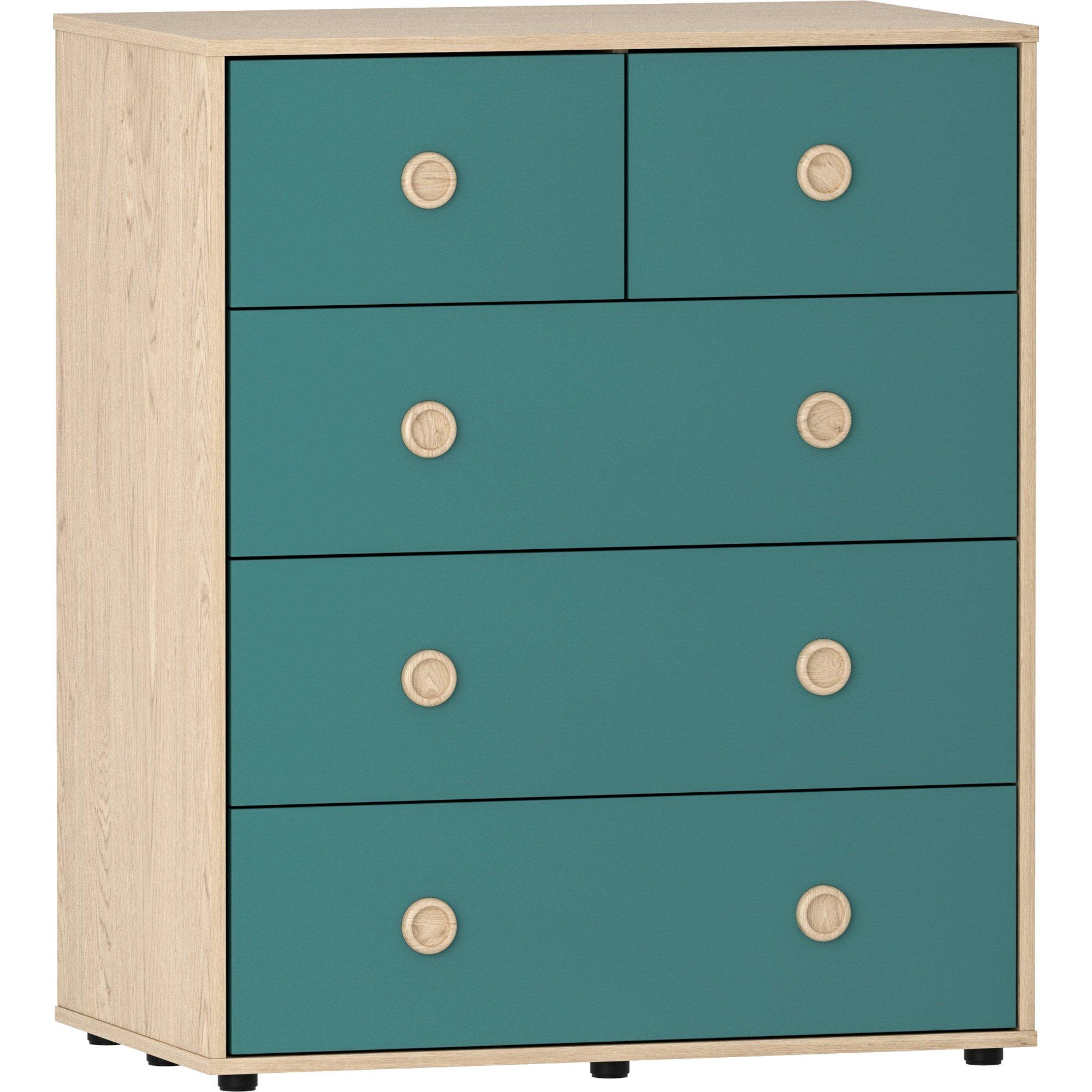 Blue & Oak - Lassic - Junior Vida Neptune 5 Drawer Chest - 8