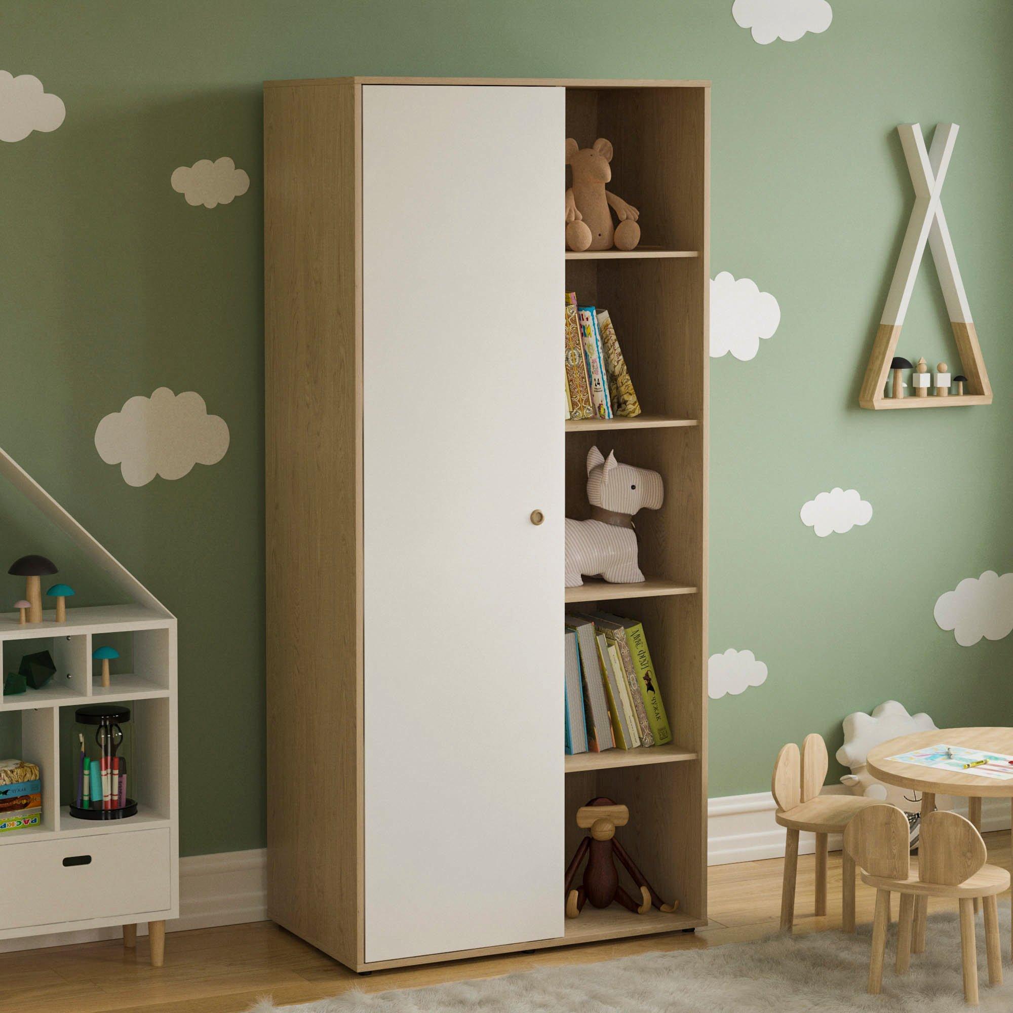 White & Oak - Lassic - Junior Vida Neptune 1 Door Wardrobe - 1