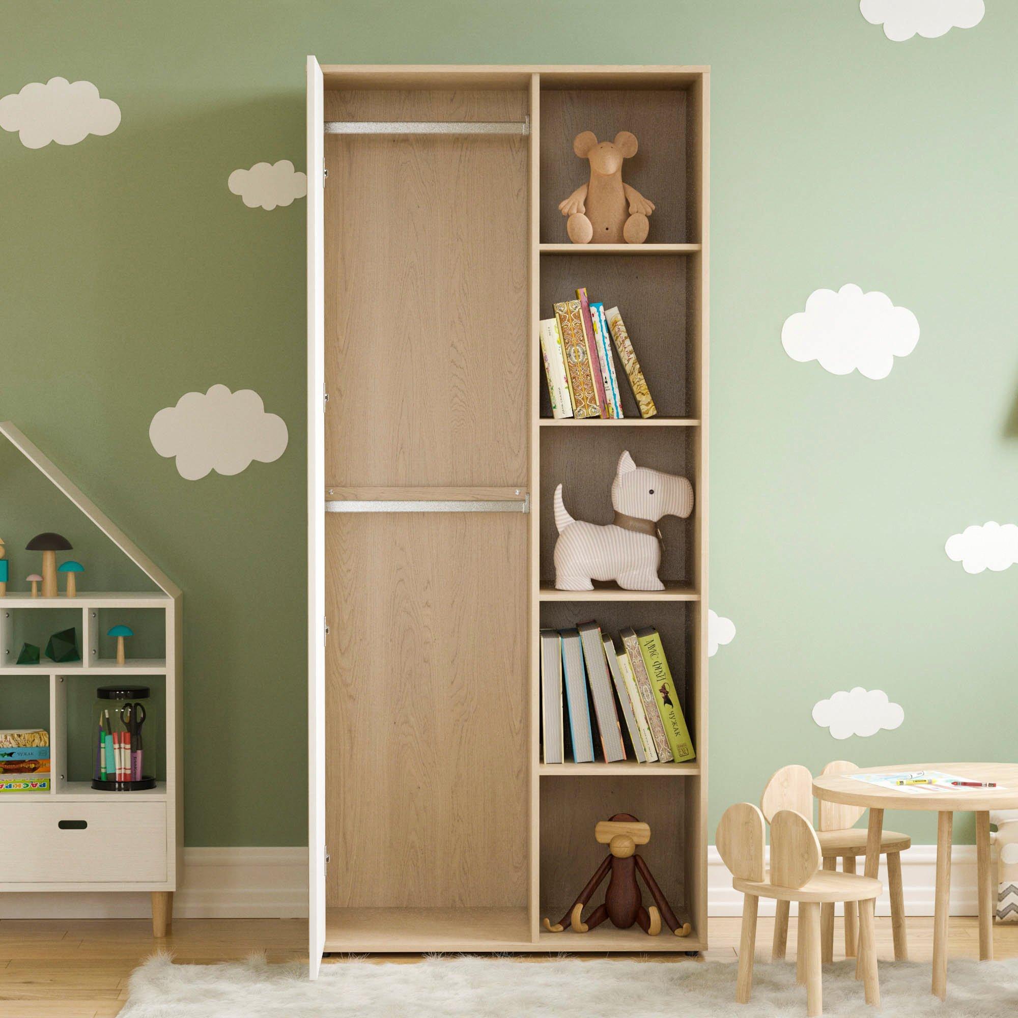 White & Oak - Lassic - Junior Vida Neptune 1 Door Wardrobe - 4