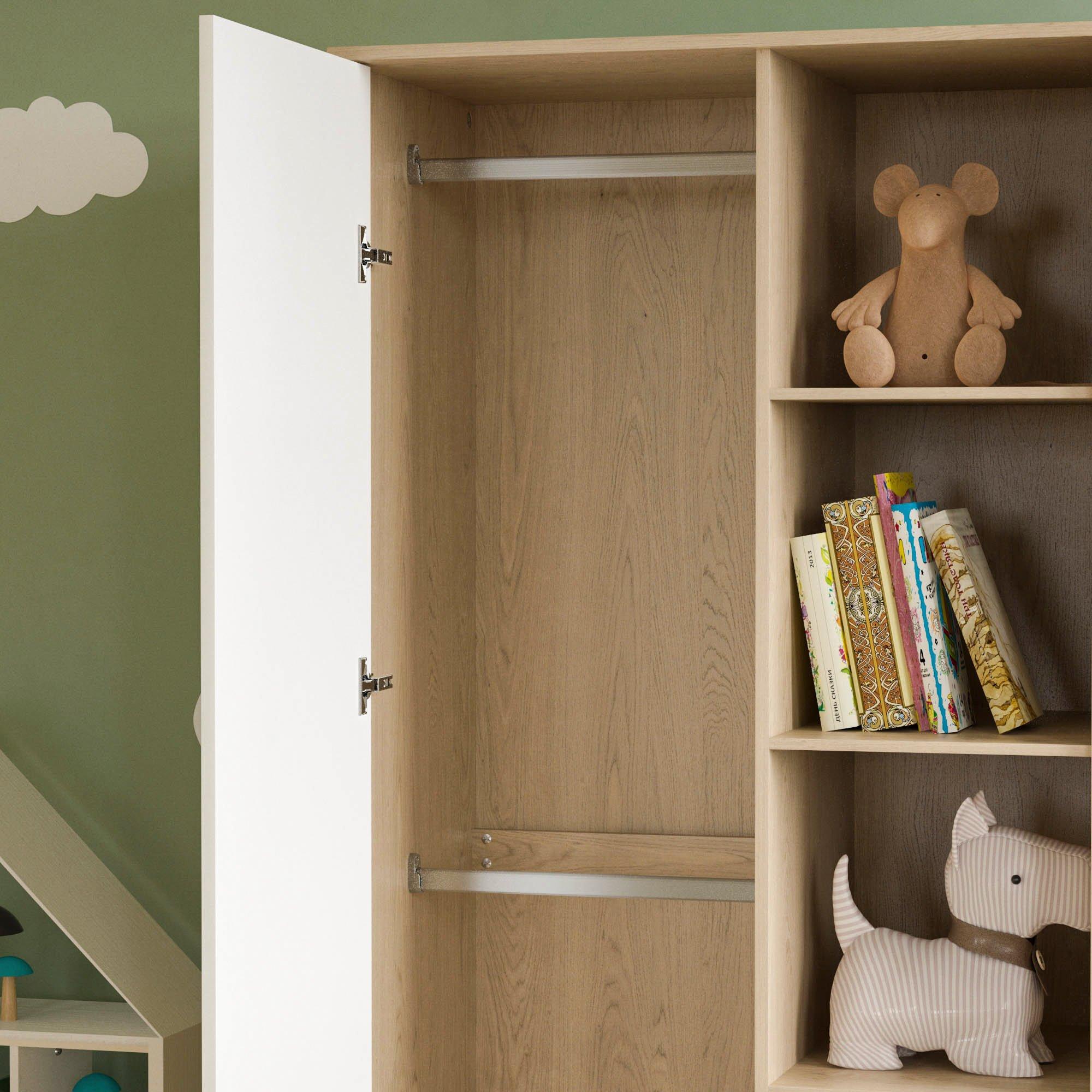 White & Oak - Lassic - Junior Vida Neptune 1 Door Wardrobe - 6