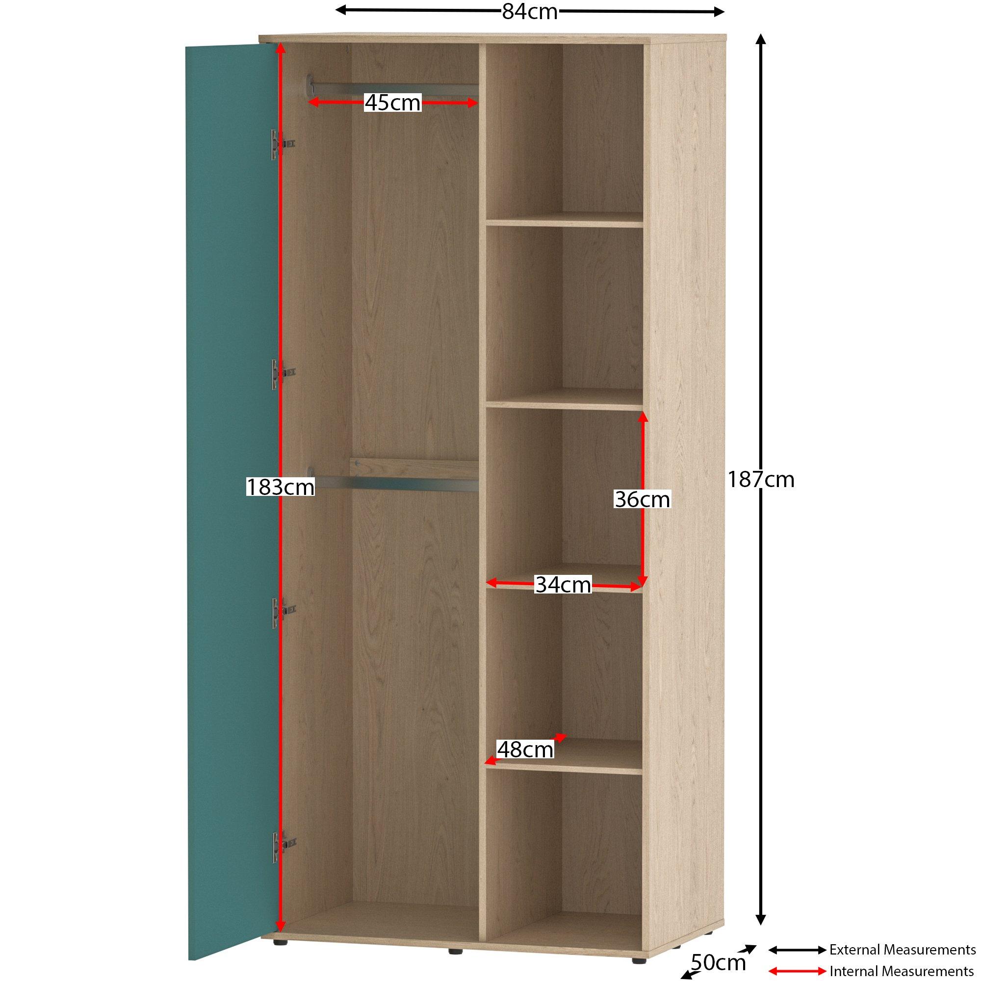 Blue & Oak - Lassic - Junior Vida Neptune 1 Door Wardrobe - 2