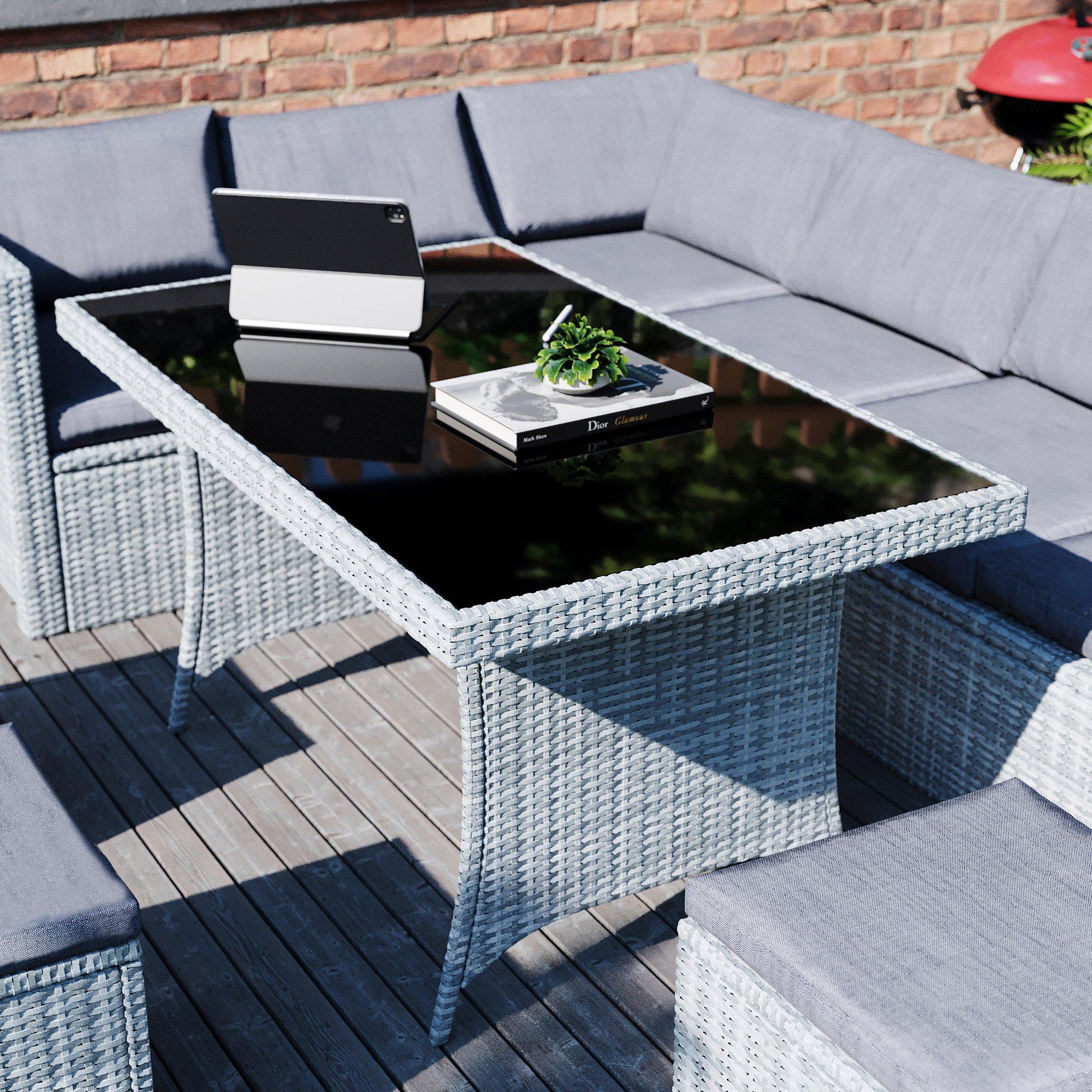 Grey - Lassic - Garden Vida Belgrave 9 Seater Rattan Set UKFR - 5