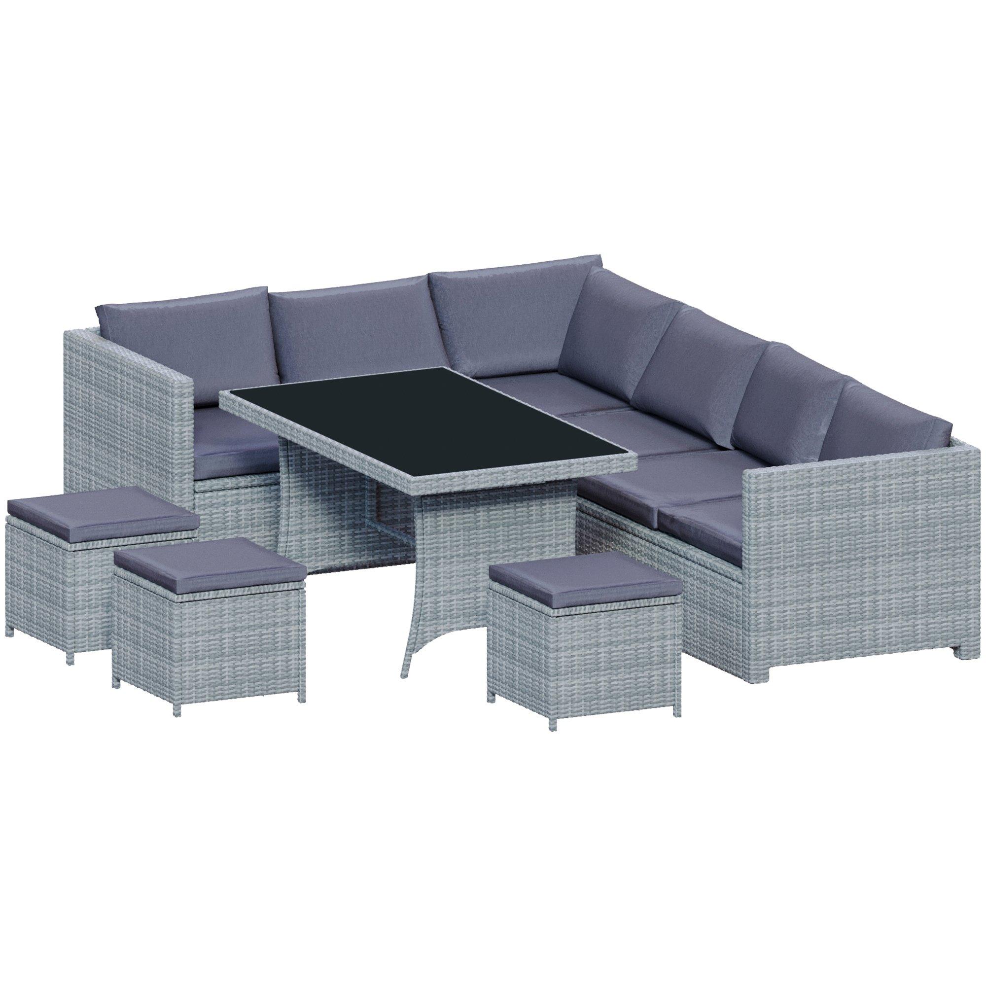 Grey - Lassic - Garden Vida Belgrave 9 Seater Rattan Set UKFR - 8
