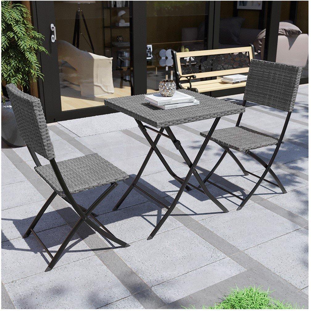 Garden Vida Capri 2 Seater Rattan Bistro Set UKFR