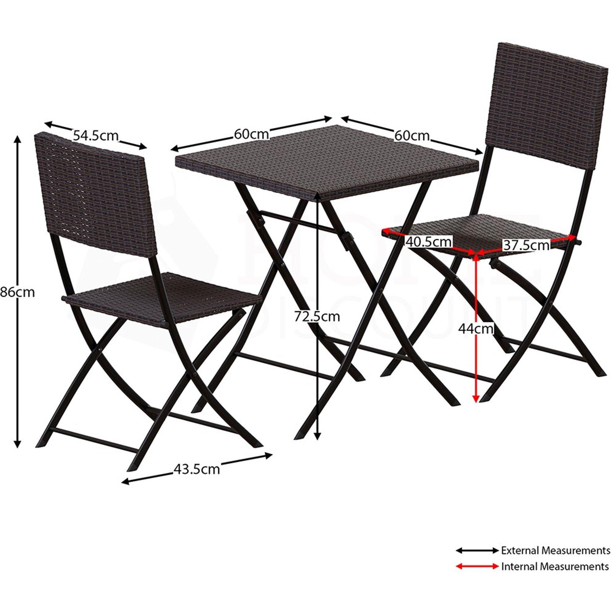 Brown - Lassic - Garden Vida Capri 2 Seater Rattan Bistro Set UKFR - 2