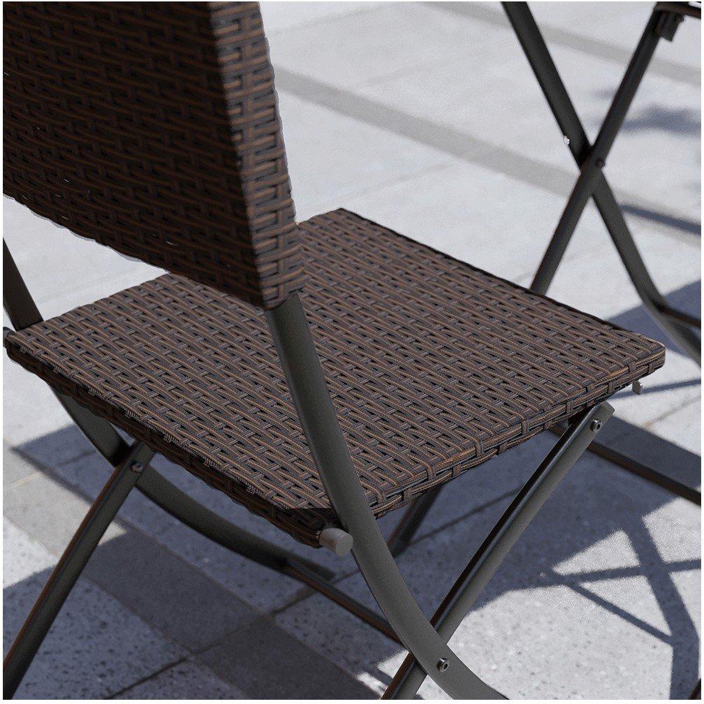 Brown - Lassic - Garden Vida Capri 2 Seater Rattan Bistro Set UKFR - 4