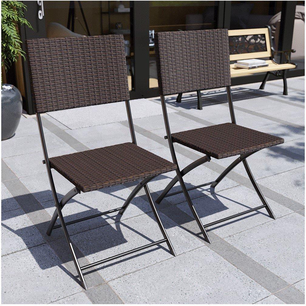 Brown - Lassic - Garden Vida Capri 2 Seater Rattan Bistro Set UKFR - 6