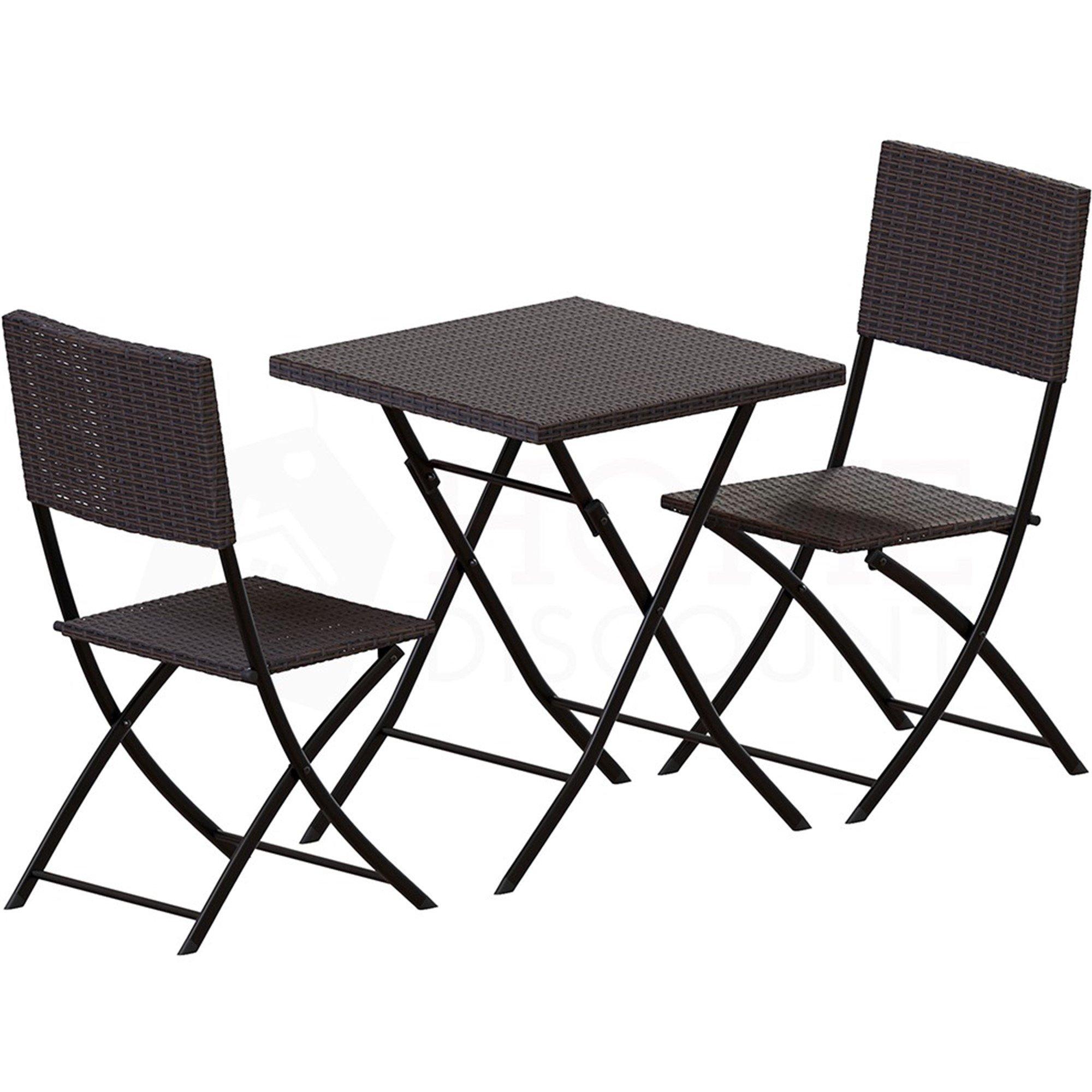 Brown - Lassic - Garden Vida Capri 2 Seater Rattan Bistro Set UKFR - 9