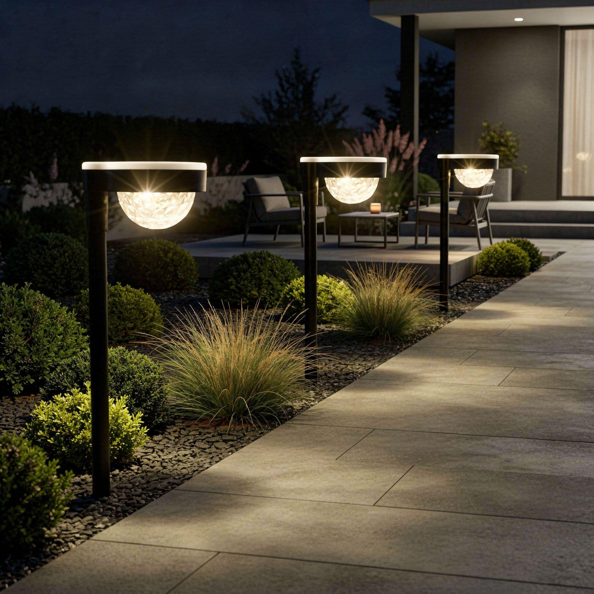 Streetwize  Up And Down Solar Stake Light (Pack Of 3) - Black - 11x9x38.5