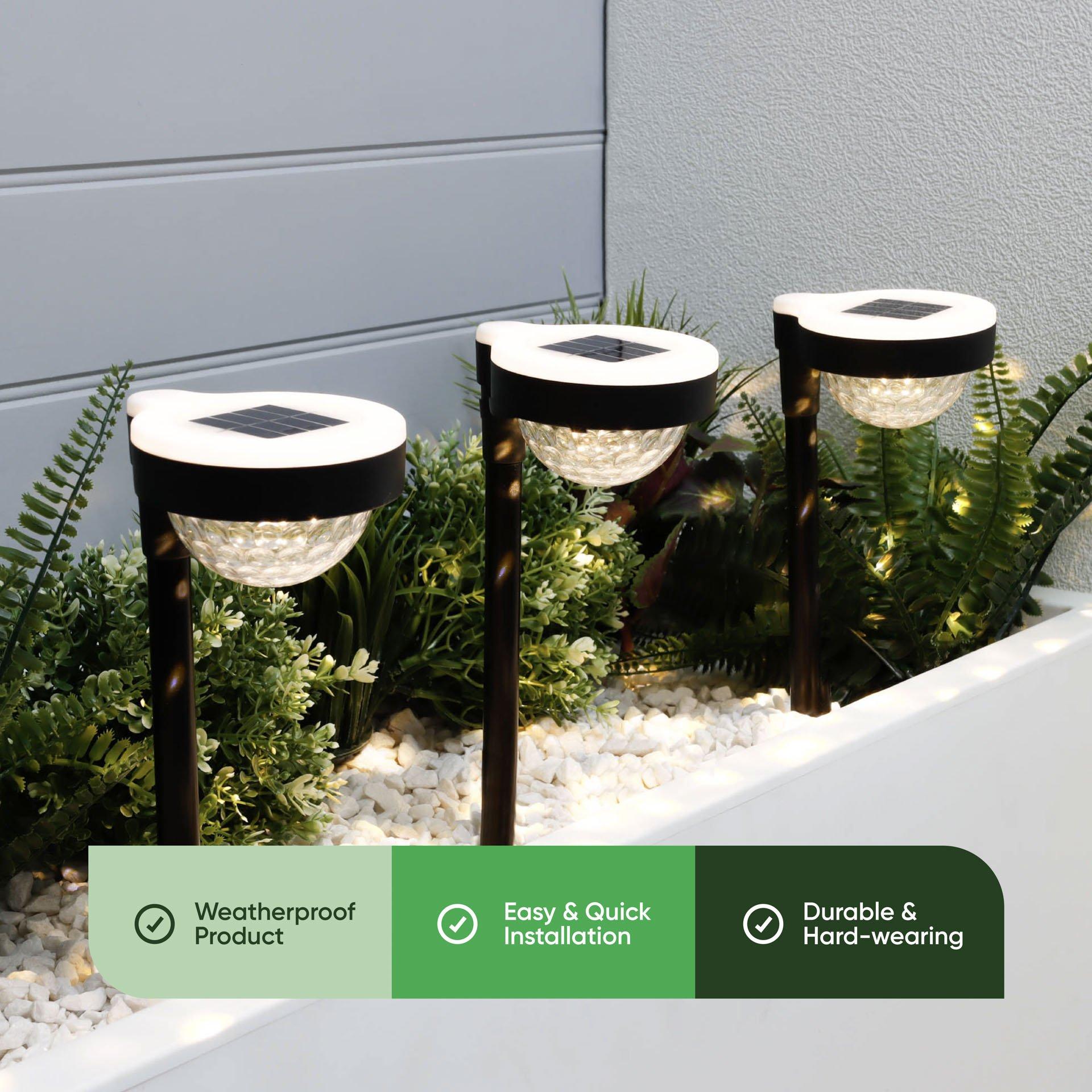 Black - Streetwize - Up and Down Solar Stake Light (Pack of 3) - 3