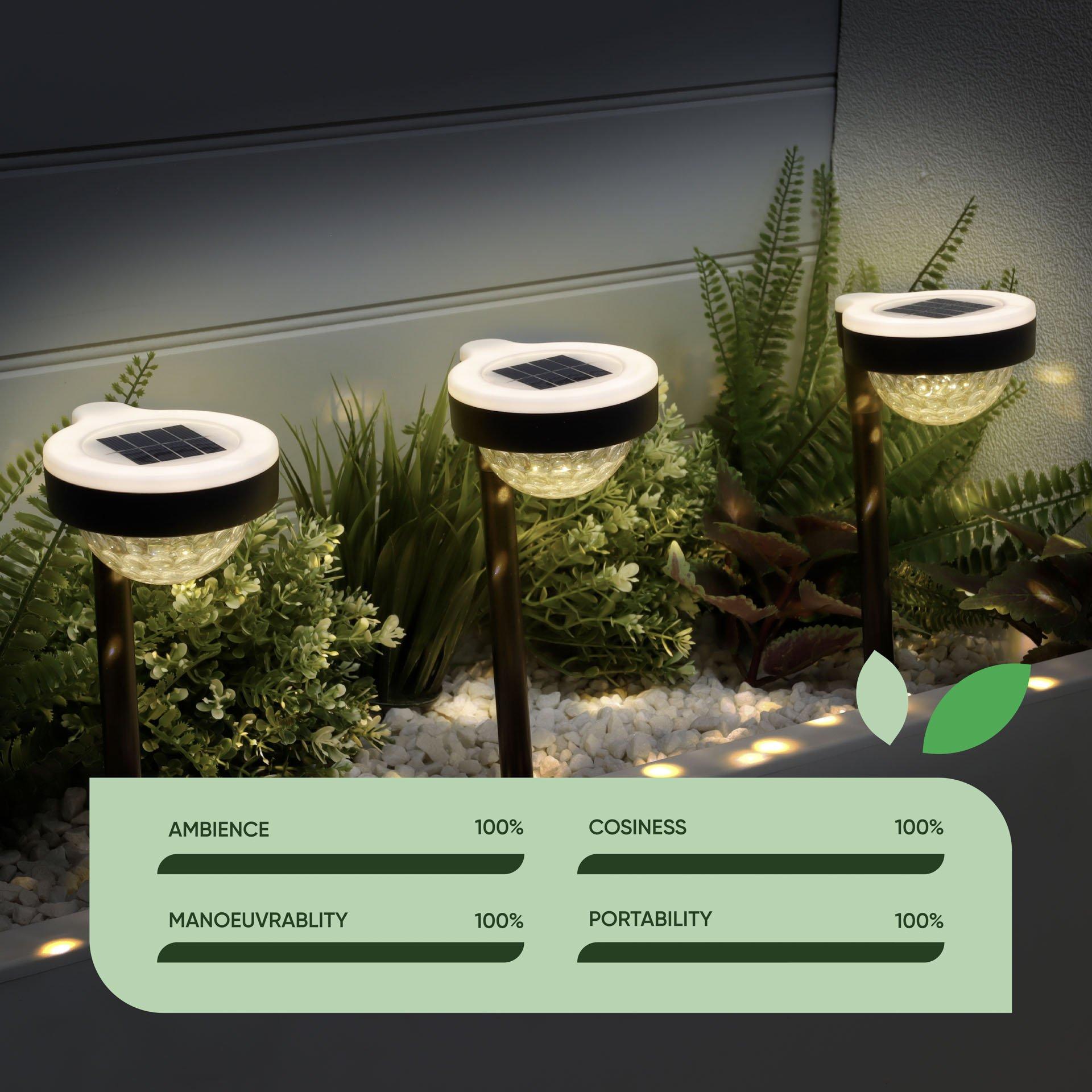 Black - Streetwize - Up and Down Solar Stake Light (Pack of 3) - 5