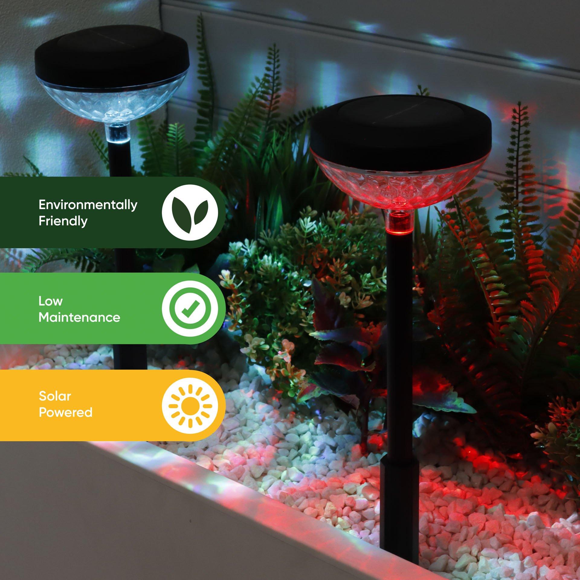 Black - Streetwize - Solar Multi-Colour Stake Light (Pack of 2) - 6