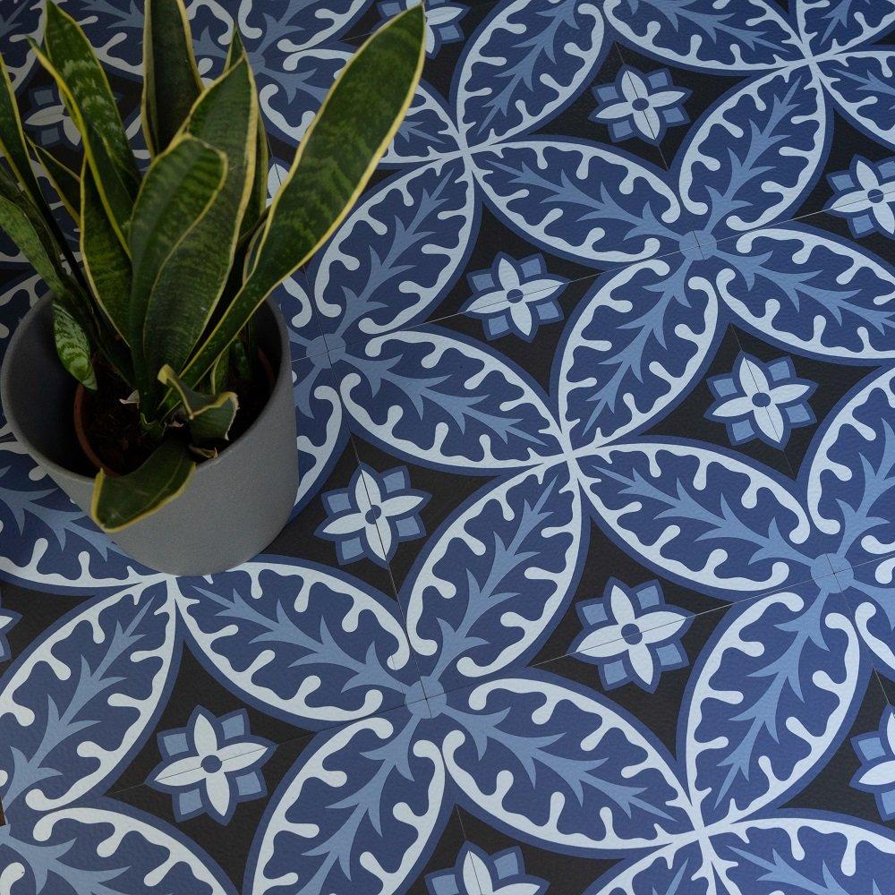 Floor Pops  Self Adhesive Vinyl Floor Tiles Capri - Blue - 1.86 SQM