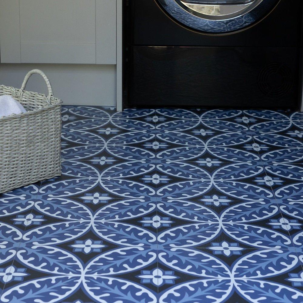 Blue - Floor Pops - Self Adhesive Vinyl Floor Tiles Capri - 4