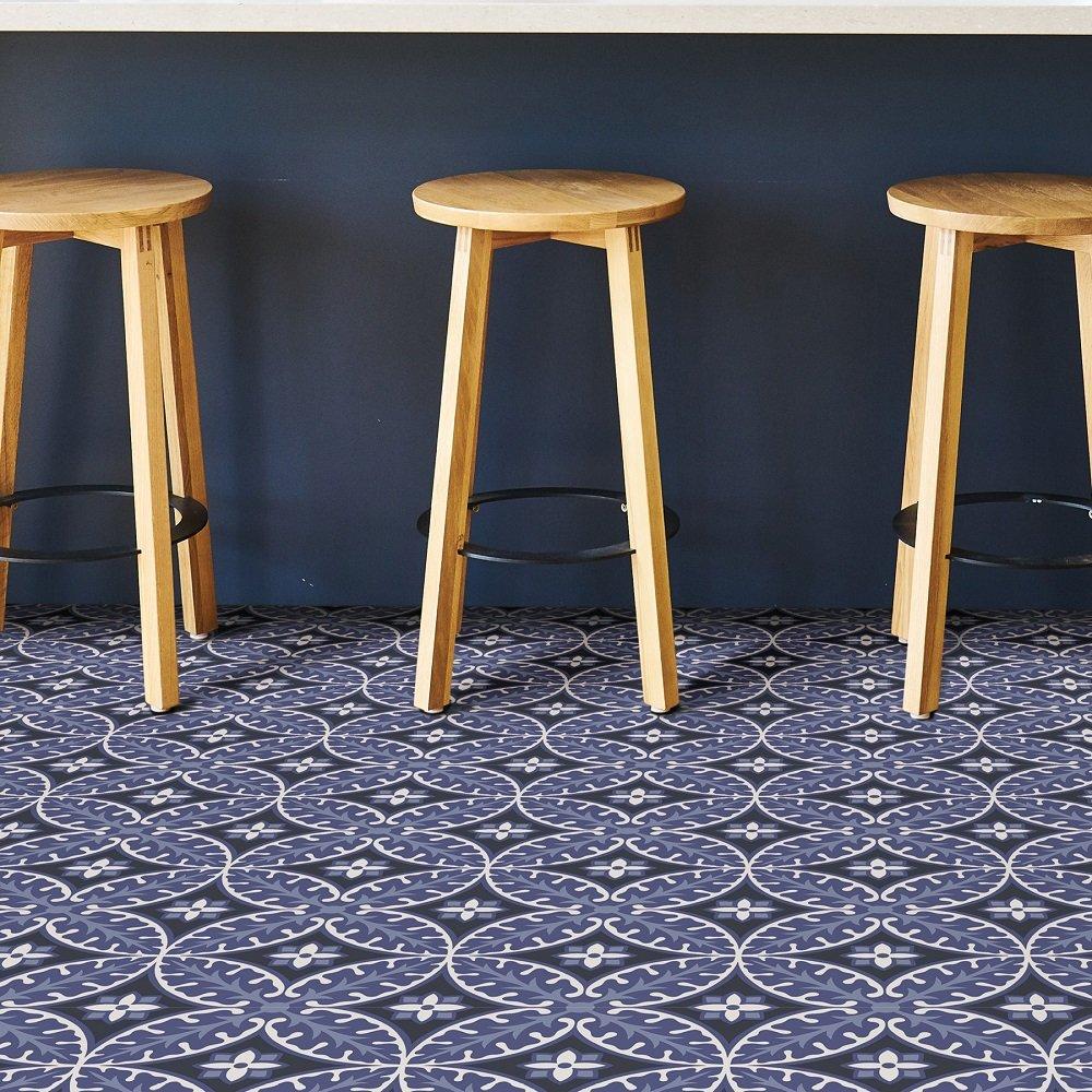 Blue - Floor Pops - Self Adhesive Vinyl Floor Tiles Capri - 5