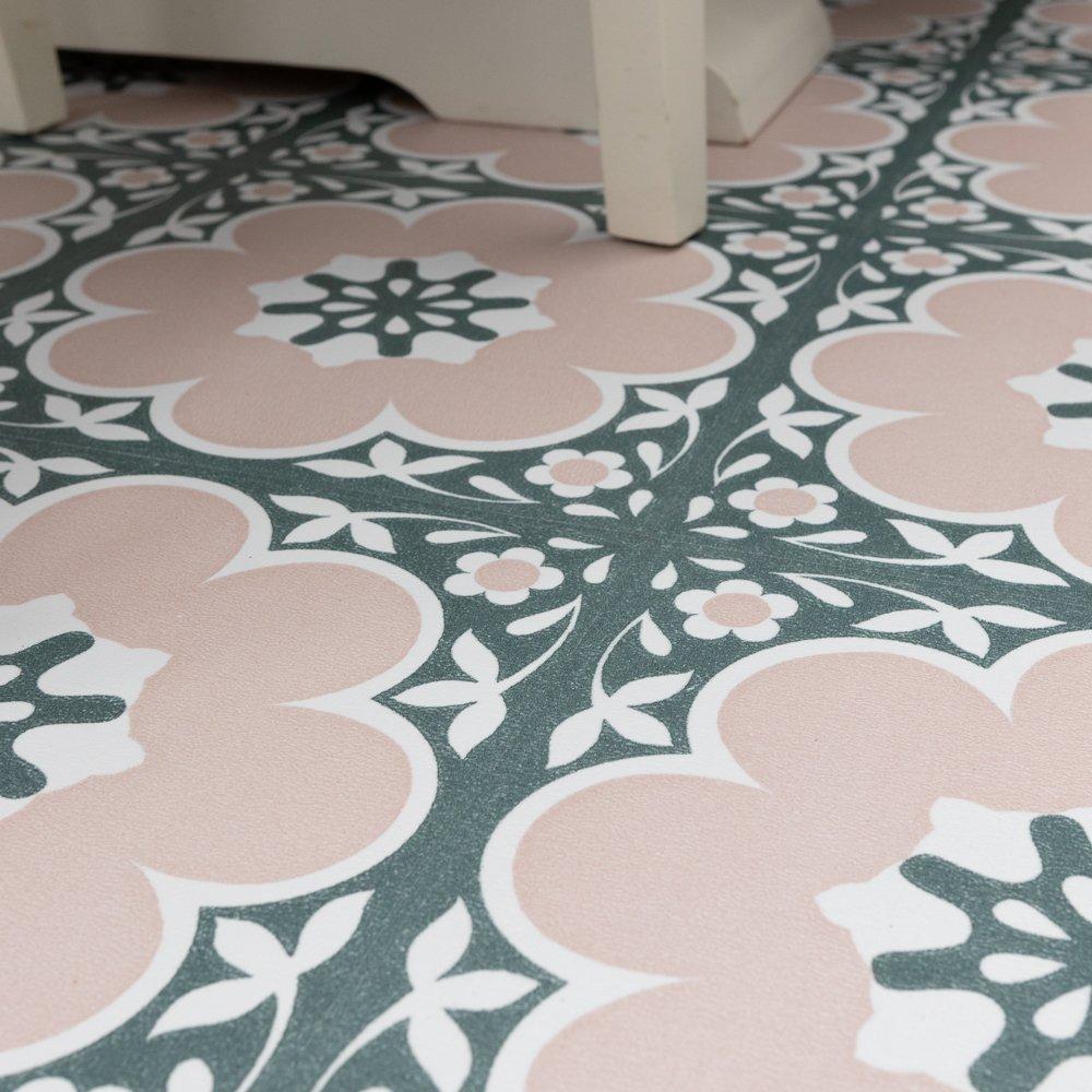 Pink - Floor Pops - Self Adhesive Vinyl Floor Tiles Daphne Pink - 4
