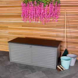 Charles Bentley 490L Large Outdoor Plastic Storage Box - Grey