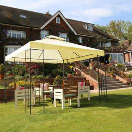 Charles Bentley 3m x 3m Steel Art Luxury Gazebo - Cream