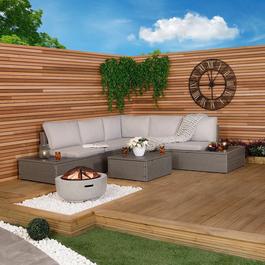 Charles Bentley Rattan & Polywood Corner Lounge Set