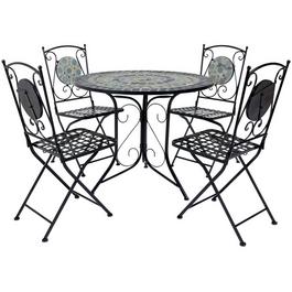Charles Bentley Mosaic 4 Seater Dining Set - Blue