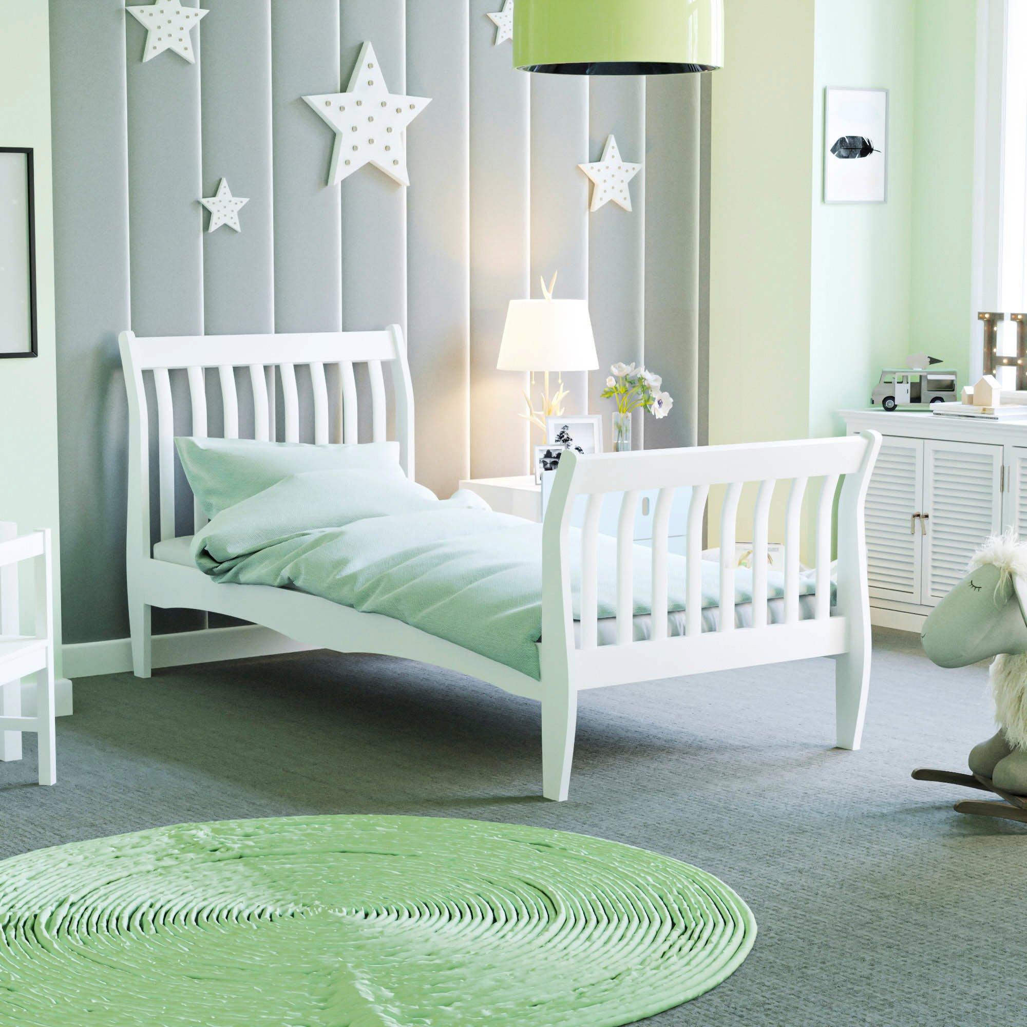 Lassic  Kids Junior Vida Orion Single Sleigh Bed - White