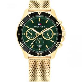 Tommy Hilfiger Mens Tommy Hilfiger Gold Plated Mesh Watch