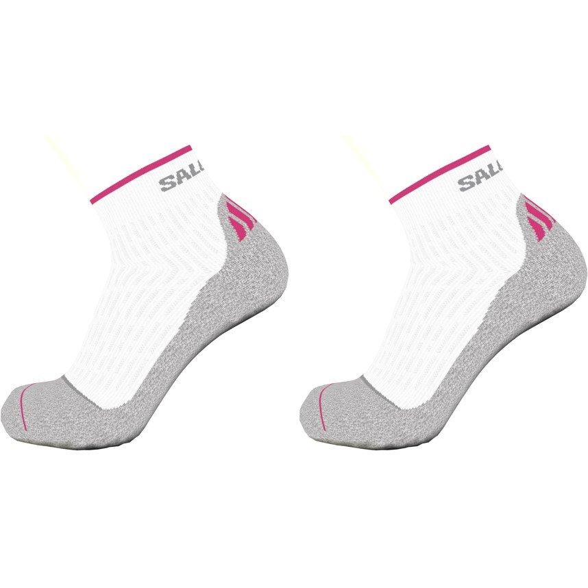 White/Pink - Salomon - Ultra Quarter 2 Pack Running Socks Womens