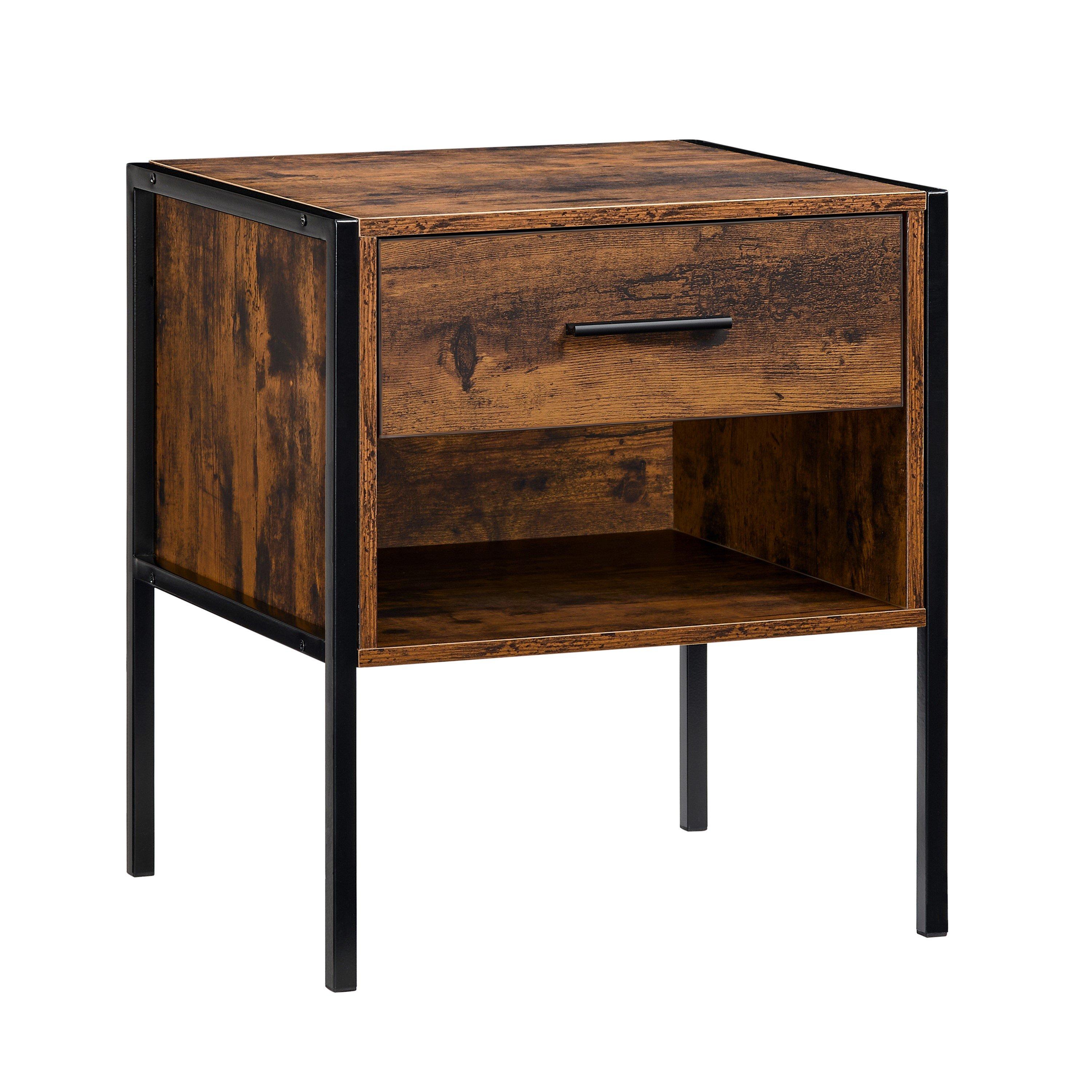 Dark Wood - Lassic - Vida Designs Brooklyn 1 Drawer Bedside Cabinet - 8