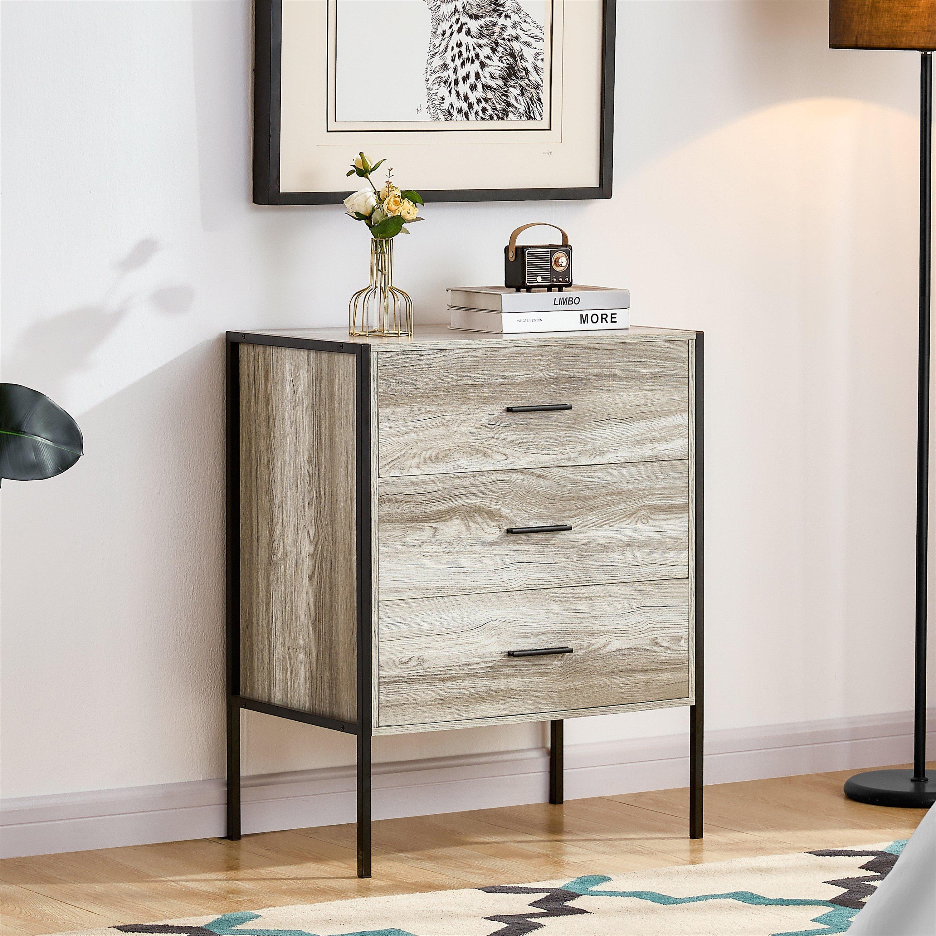 Lassic  Vida Designs Brooklyn 3 Drawer Chest - Grey - 3 Drawer