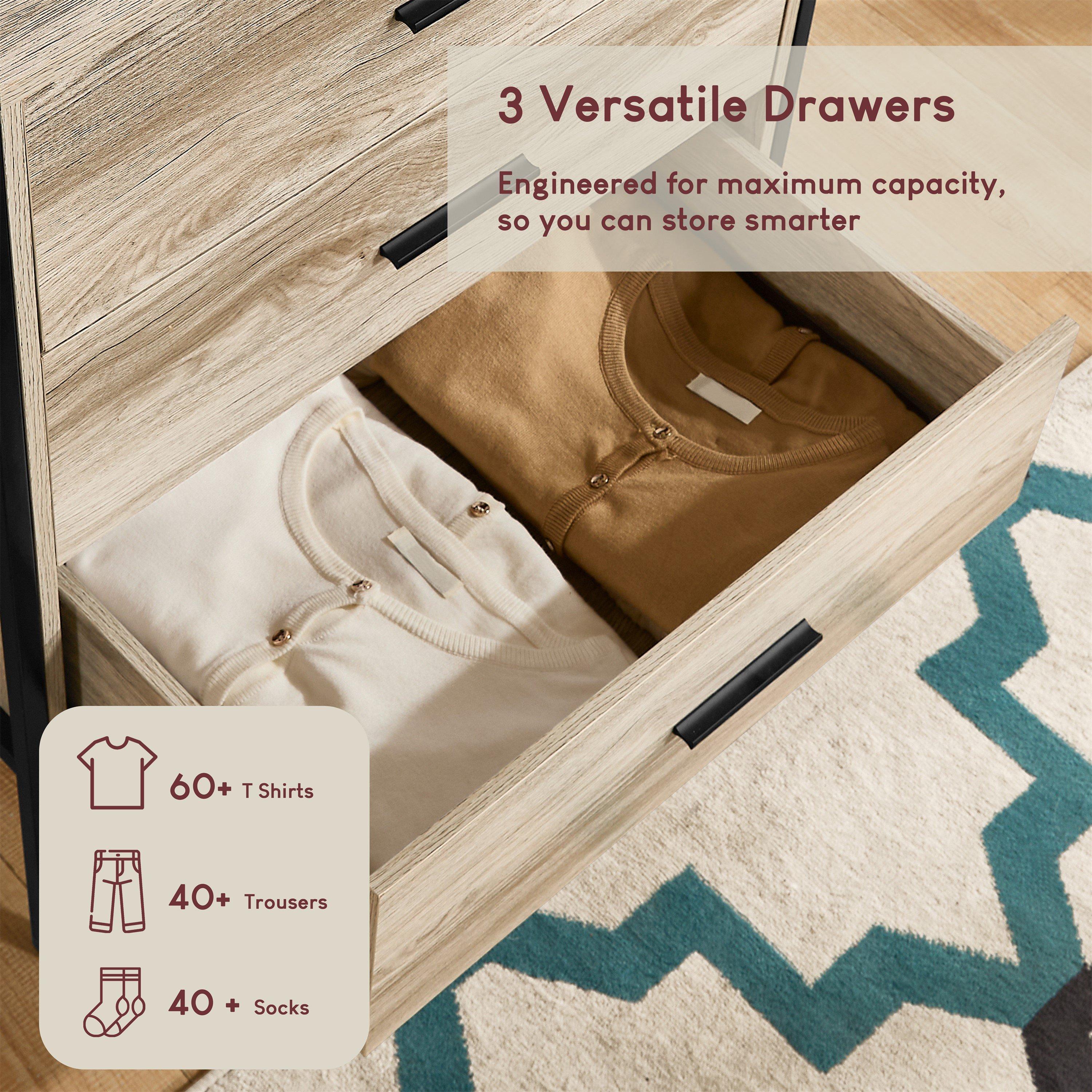 Grey - Lassic - Vida Designs Brooklyn 3 Drawer Chest - 4