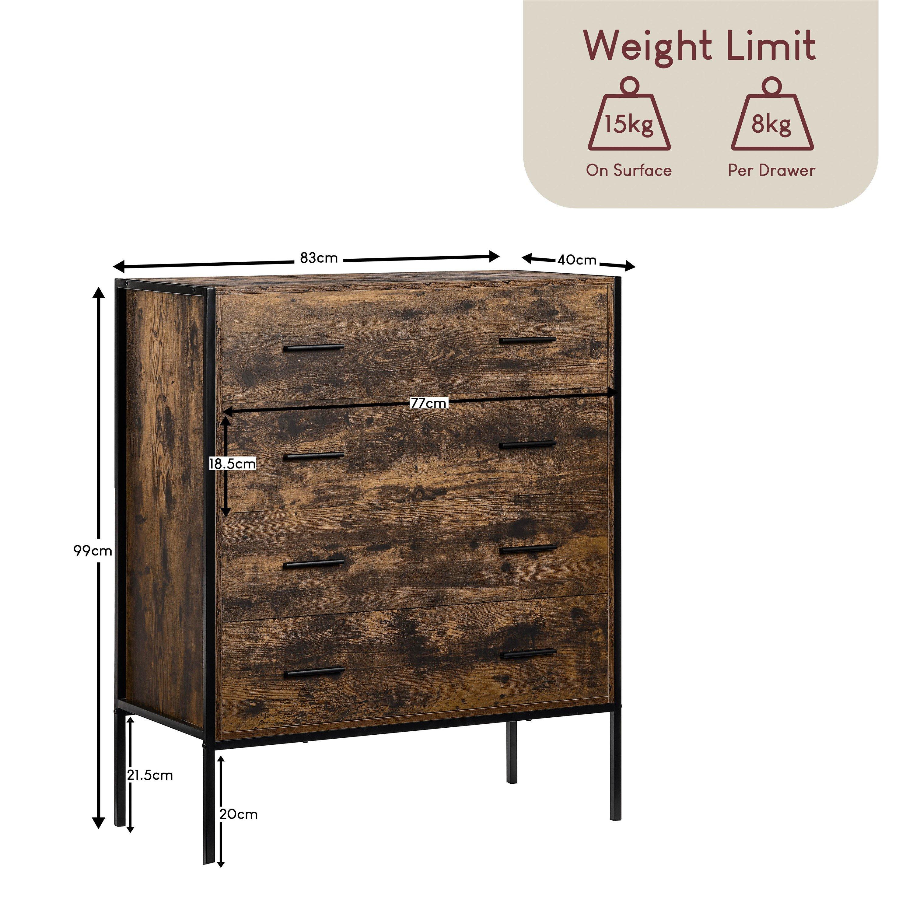 Dark Wood - Lassic - Vida Designs Brooklyn 4 Drawer Chest - 2