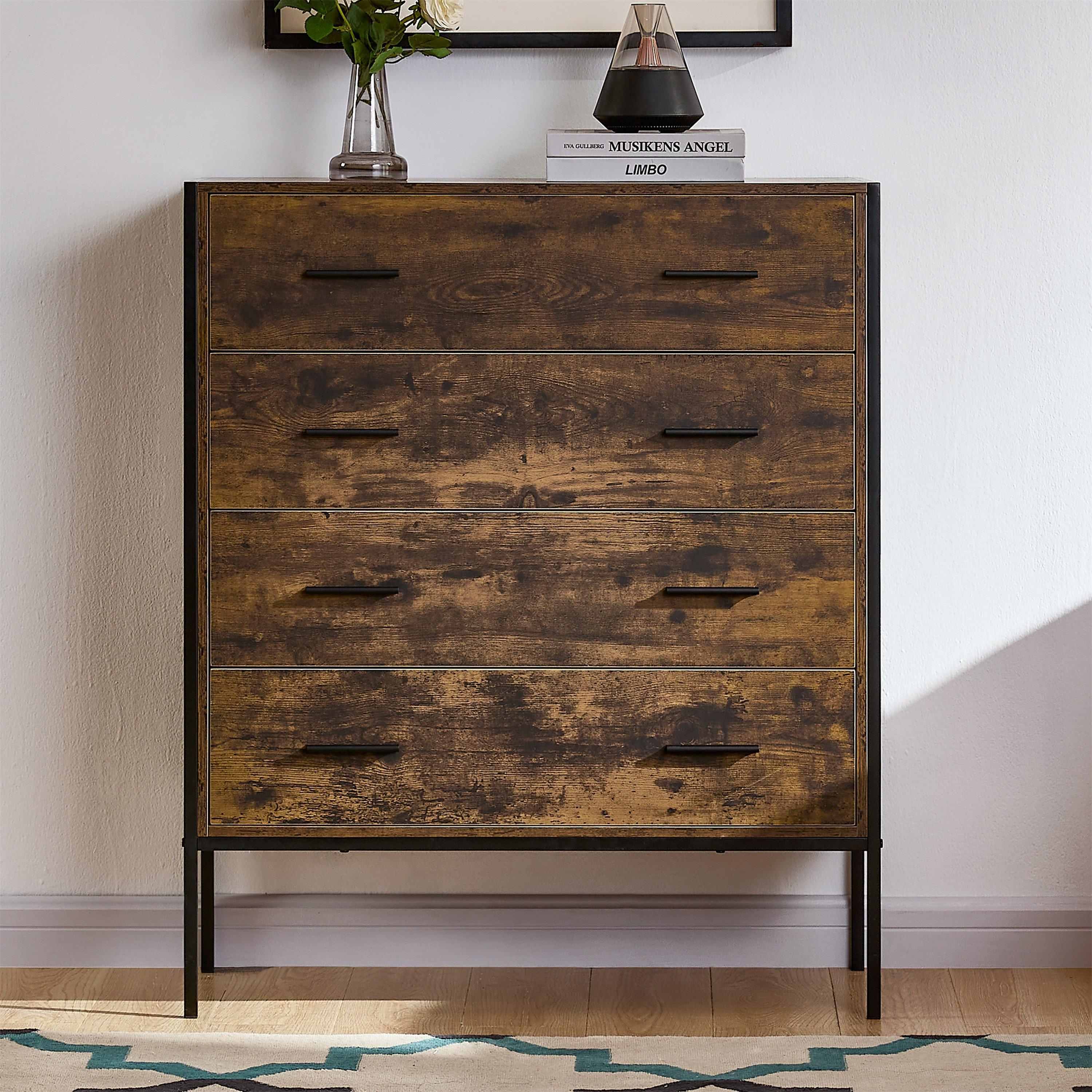 Dark Wood - Lassic - Vida Designs Brooklyn 4 Drawer Chest - 3