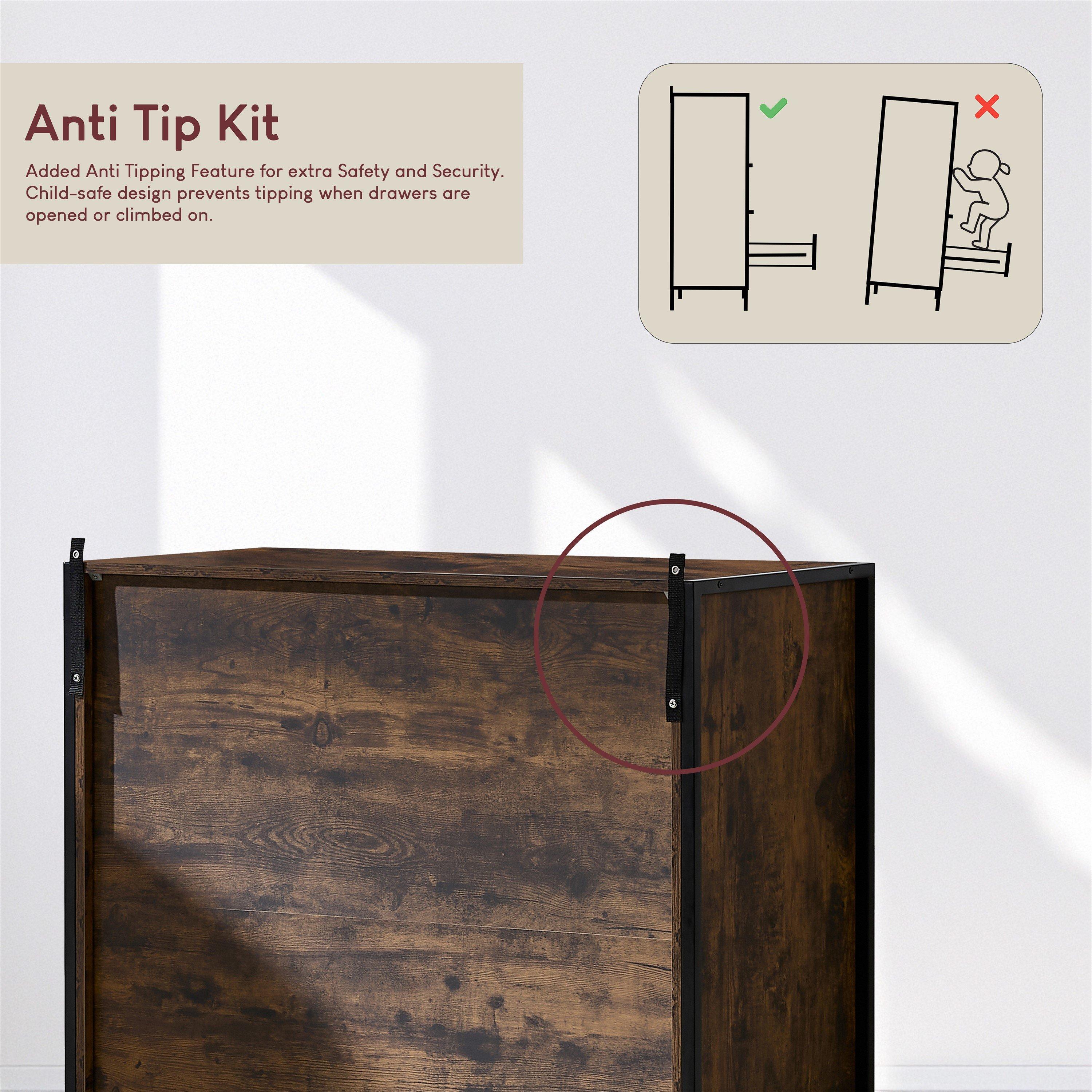 Dark Wood - Lassic - Vida Designs Brooklyn 4 Drawer Chest - 5