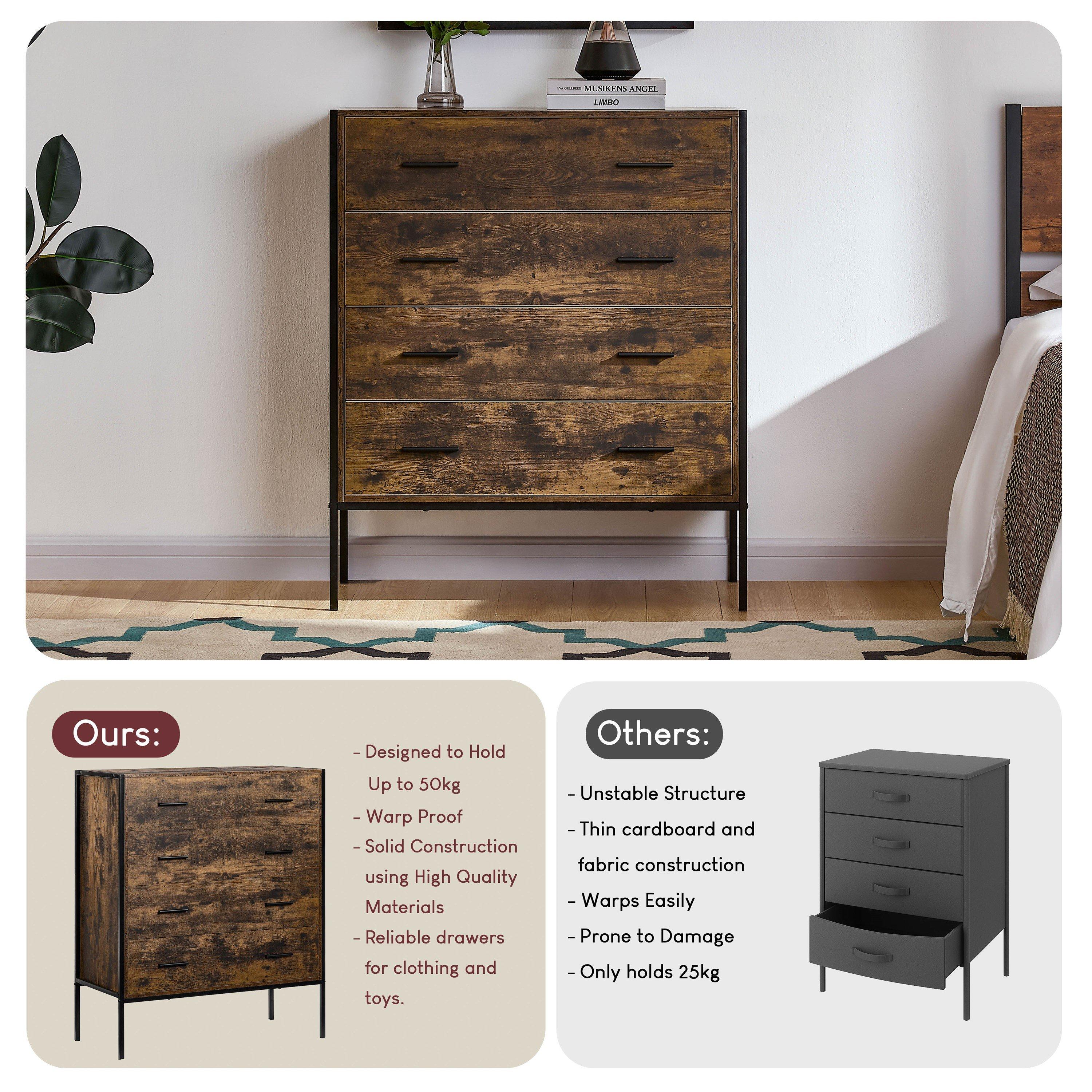 Dark Wood - Lassic - Vida Designs Brooklyn 4 Drawer Chest - 6