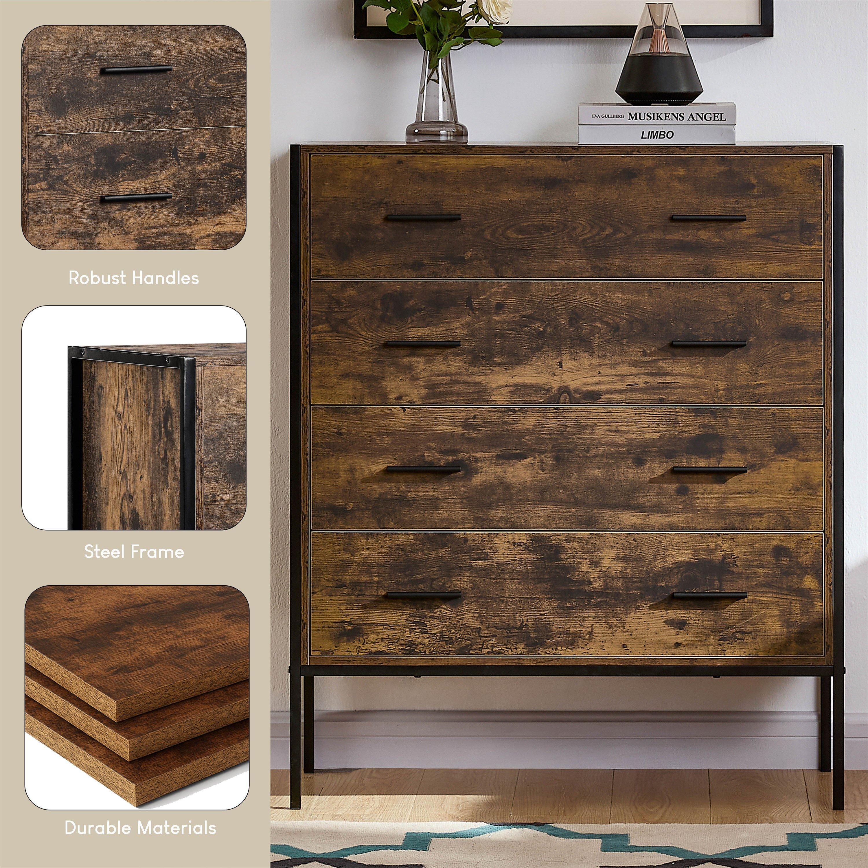 Dark Wood - Lassic - Vida Designs Brooklyn 4 Drawer Chest - 7