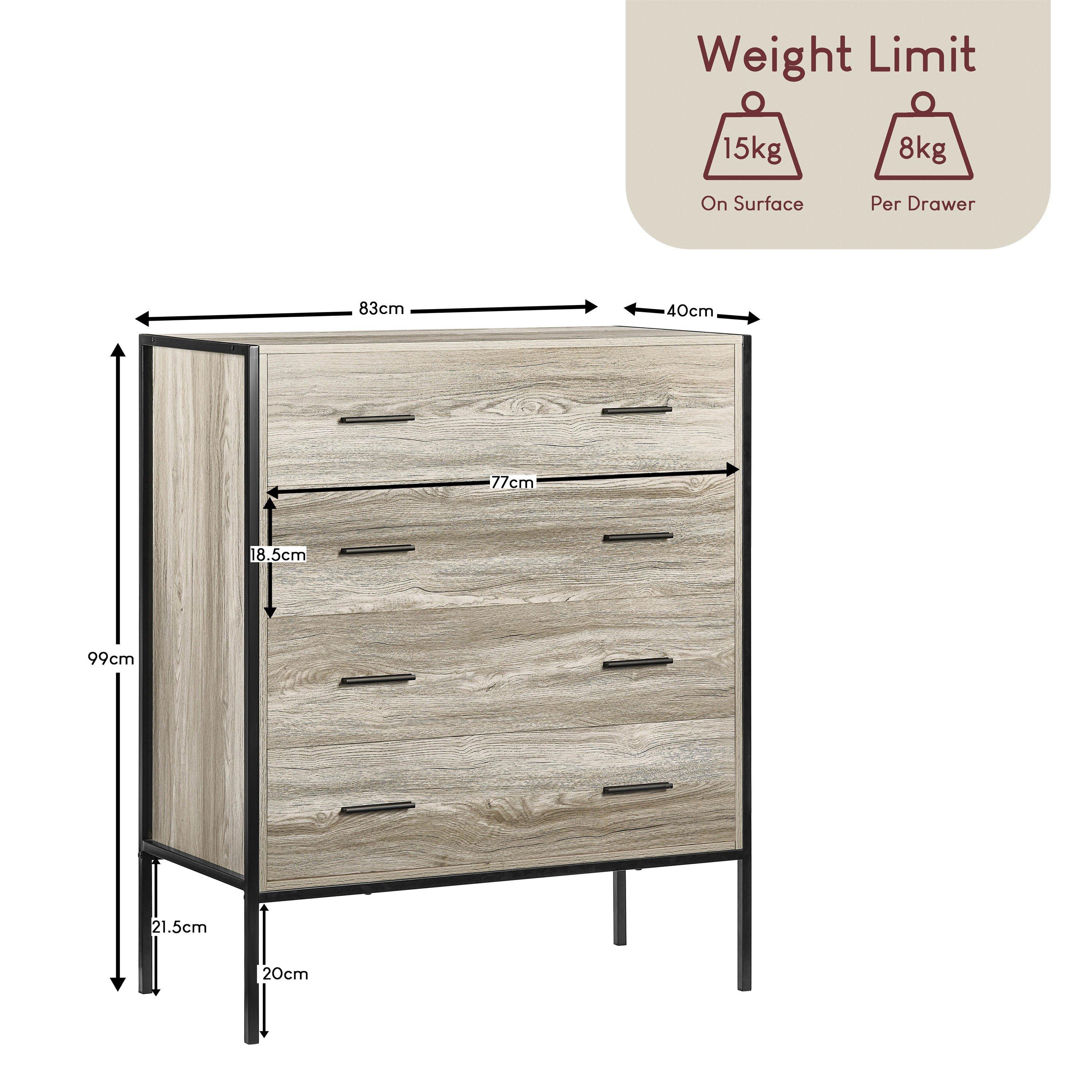 Grey - Lassic - Vida Designs Brooklyn 4 Drawer Chest - 2