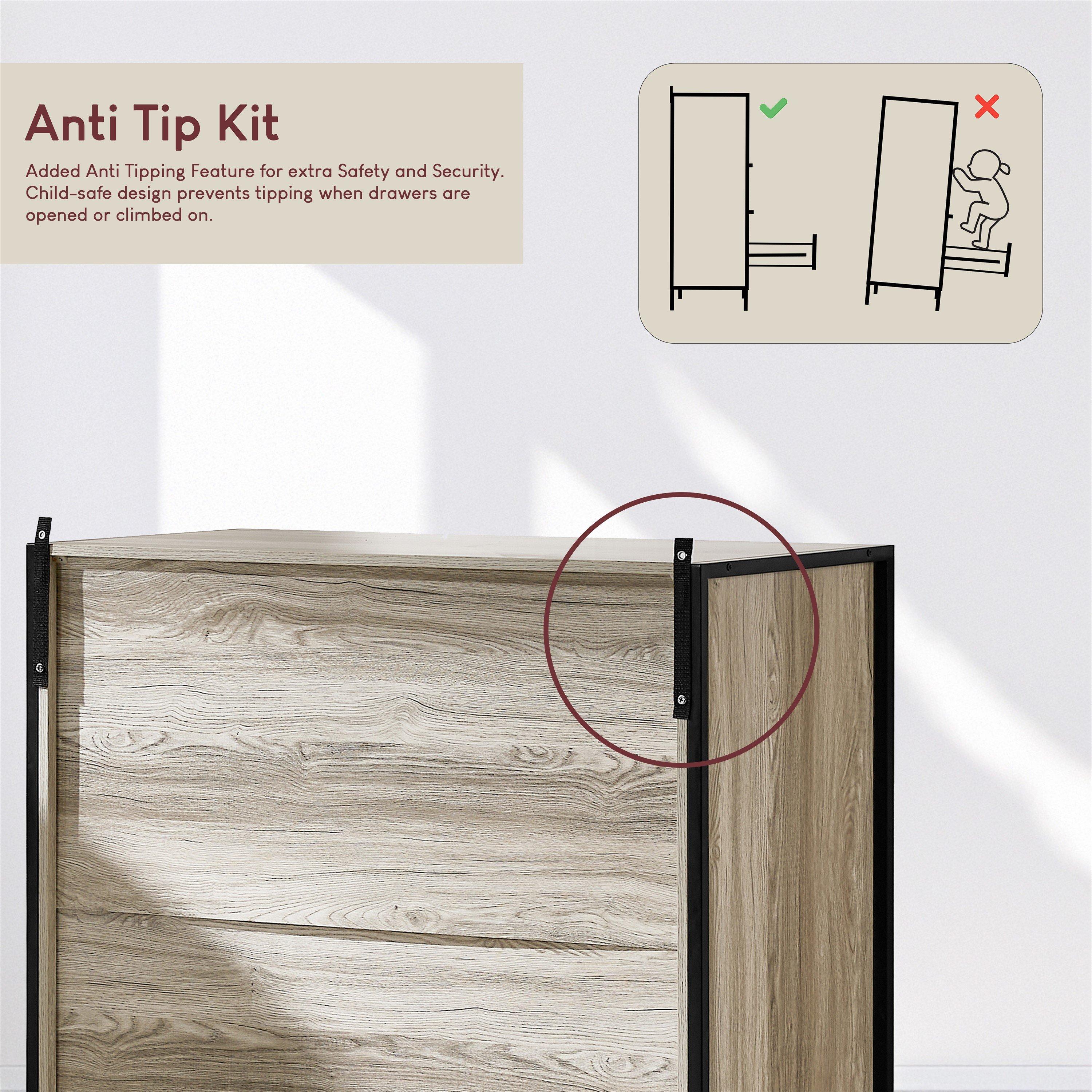 Grey - Lassic - Vida Designs Brooklyn 4 Drawer Chest - 5