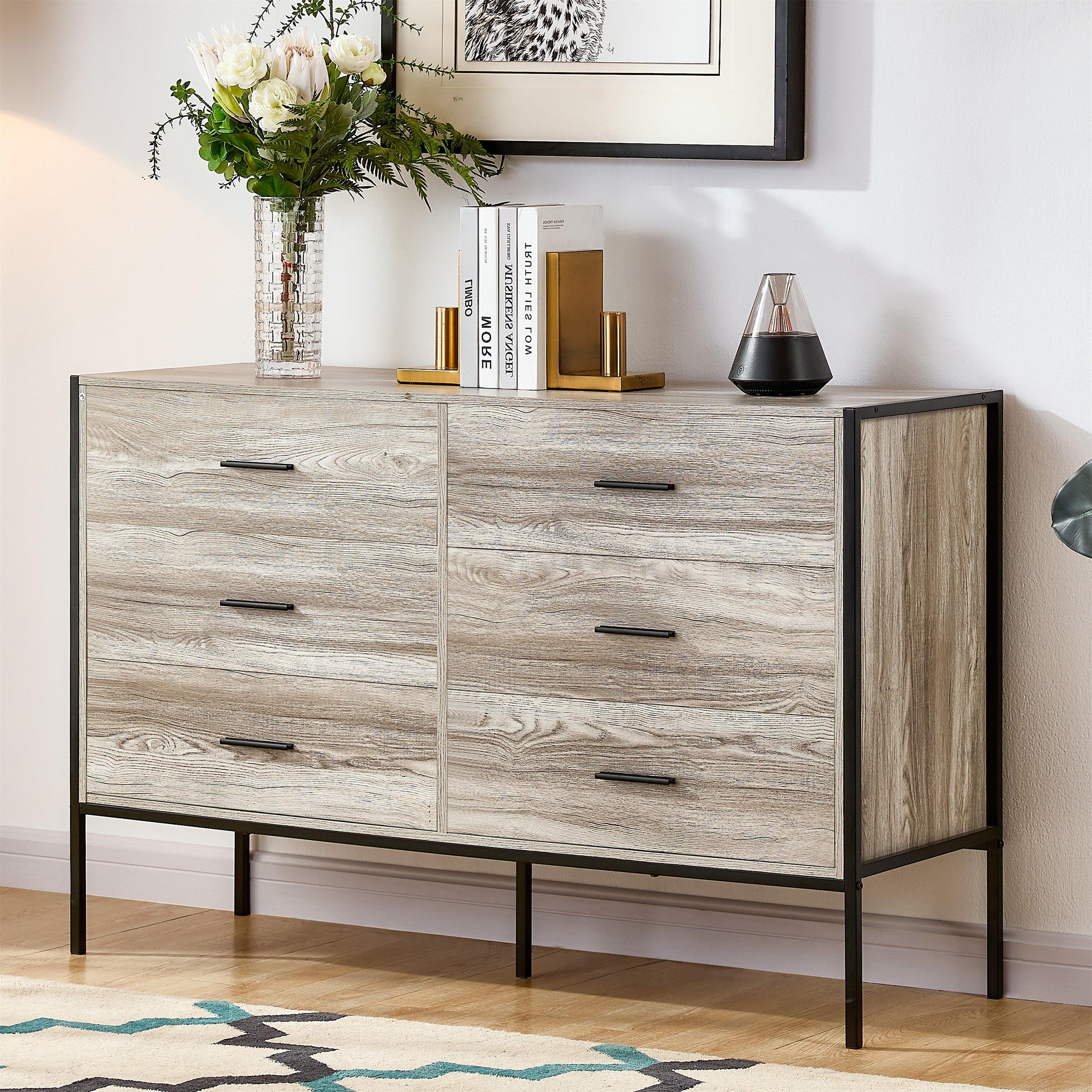 Lassic  Vida Designs Brooklyn 6 Drawer Chest - Grey - 6 Drawer