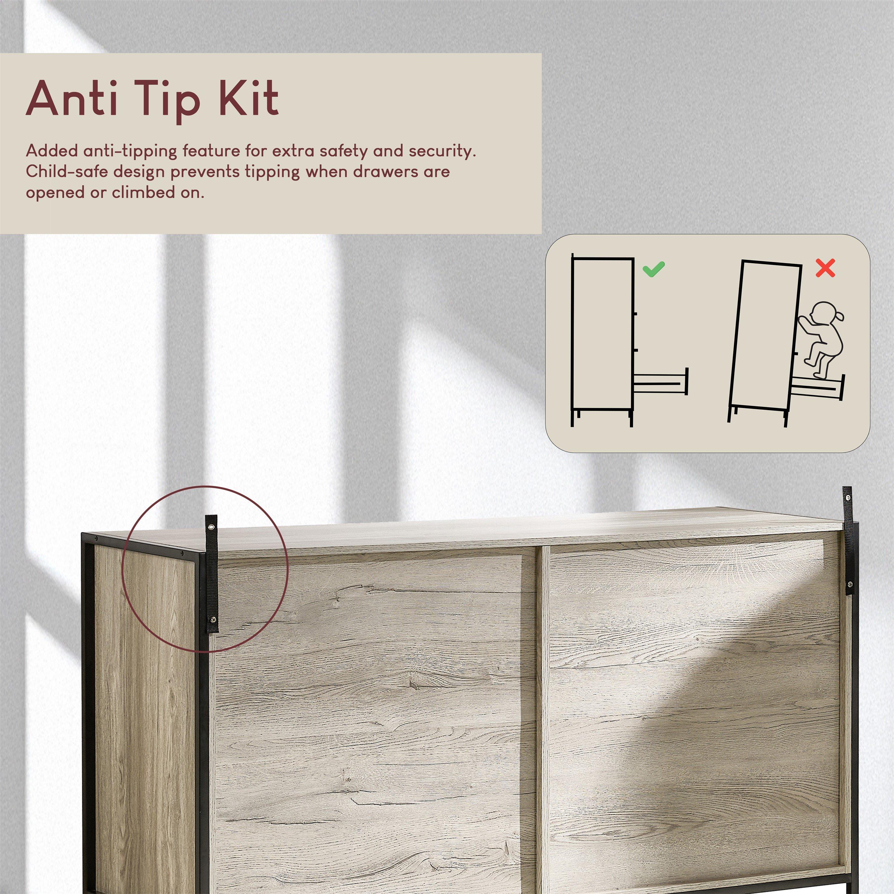 Grey - Lassic - Vida Designs Brooklyn 6 Drawer Chest - 4