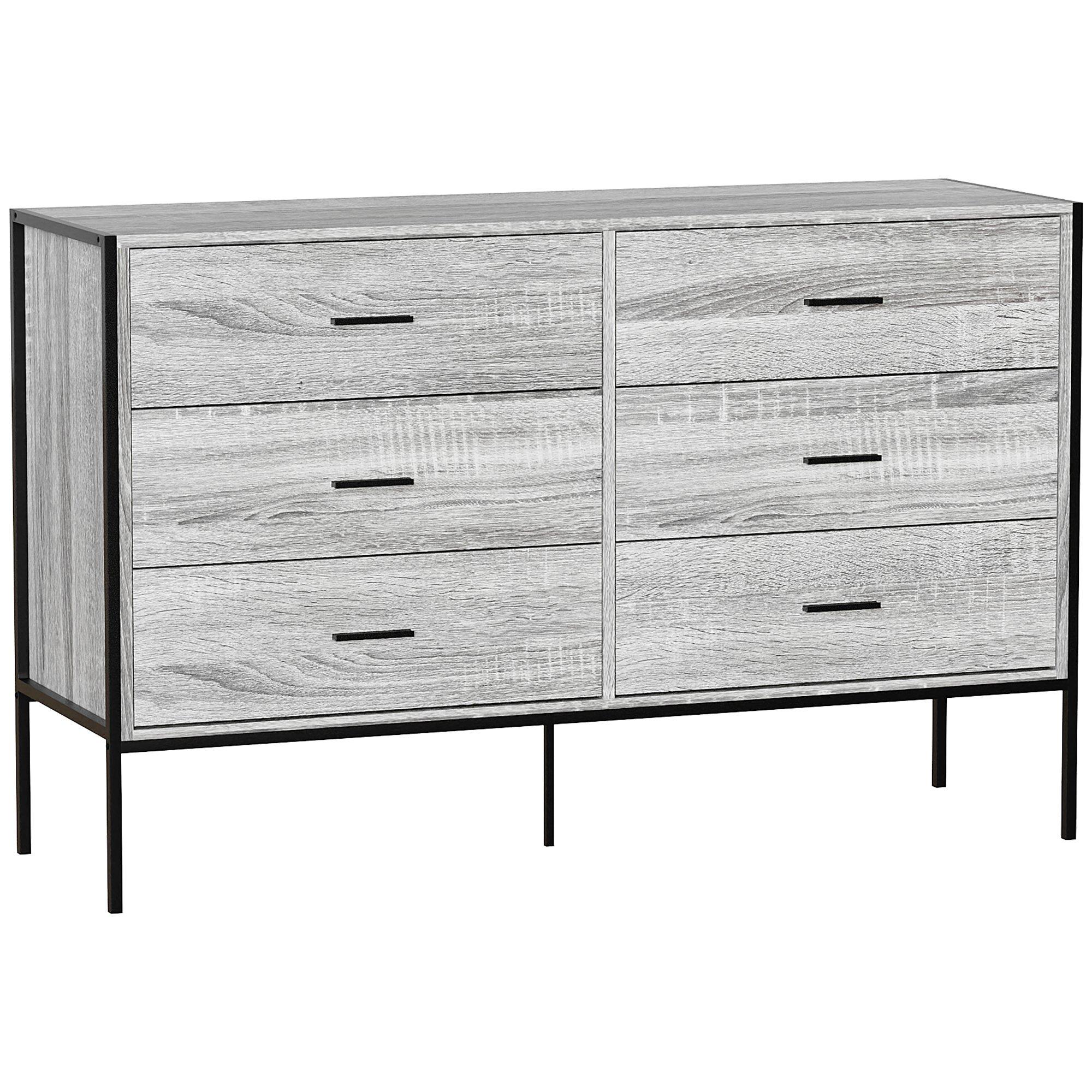 Grey - Lassic - Vida Designs Brooklyn 6 Drawer Chest - 7