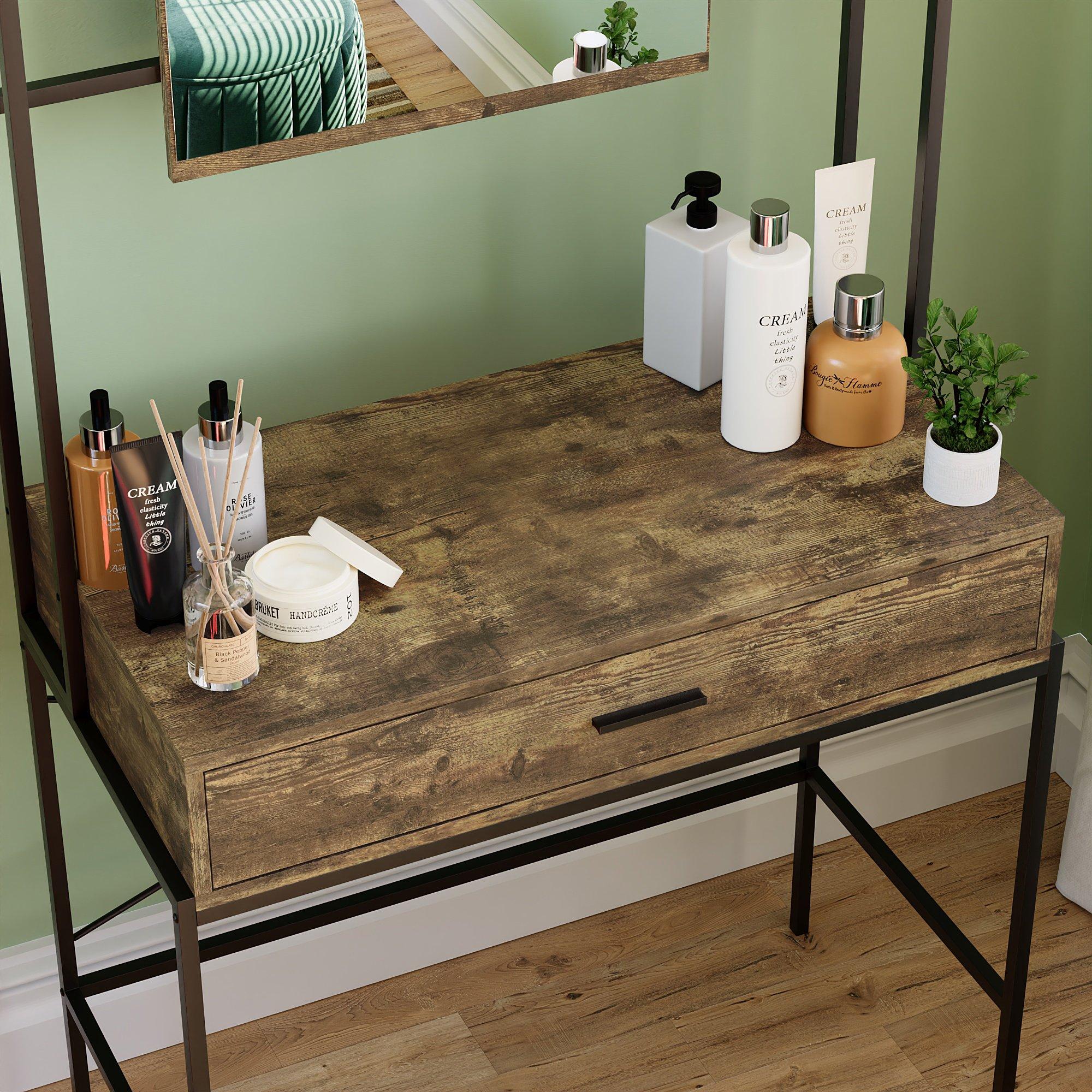 Dark Wood - Lassic - Vida Designs Brooklyn 1 Drawer Dressing Table - 4