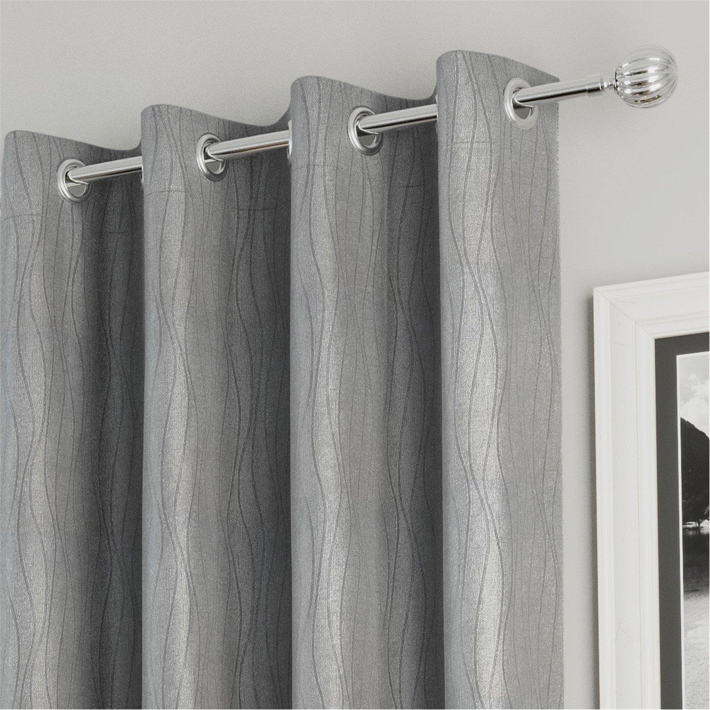 Silver - Enhanced Living - Goodwood Silver Thermal Blockout Eyelet Curtains - 2