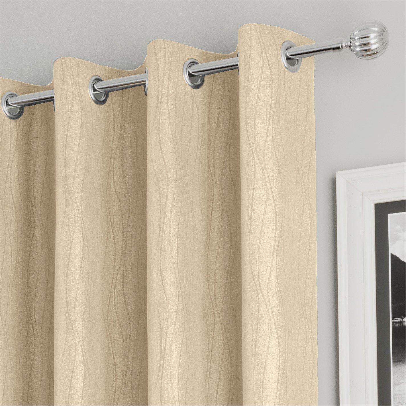 Cream - Enhanced Living - Goodwood Silver Thermal Blockout Eyelet Curtains - 2