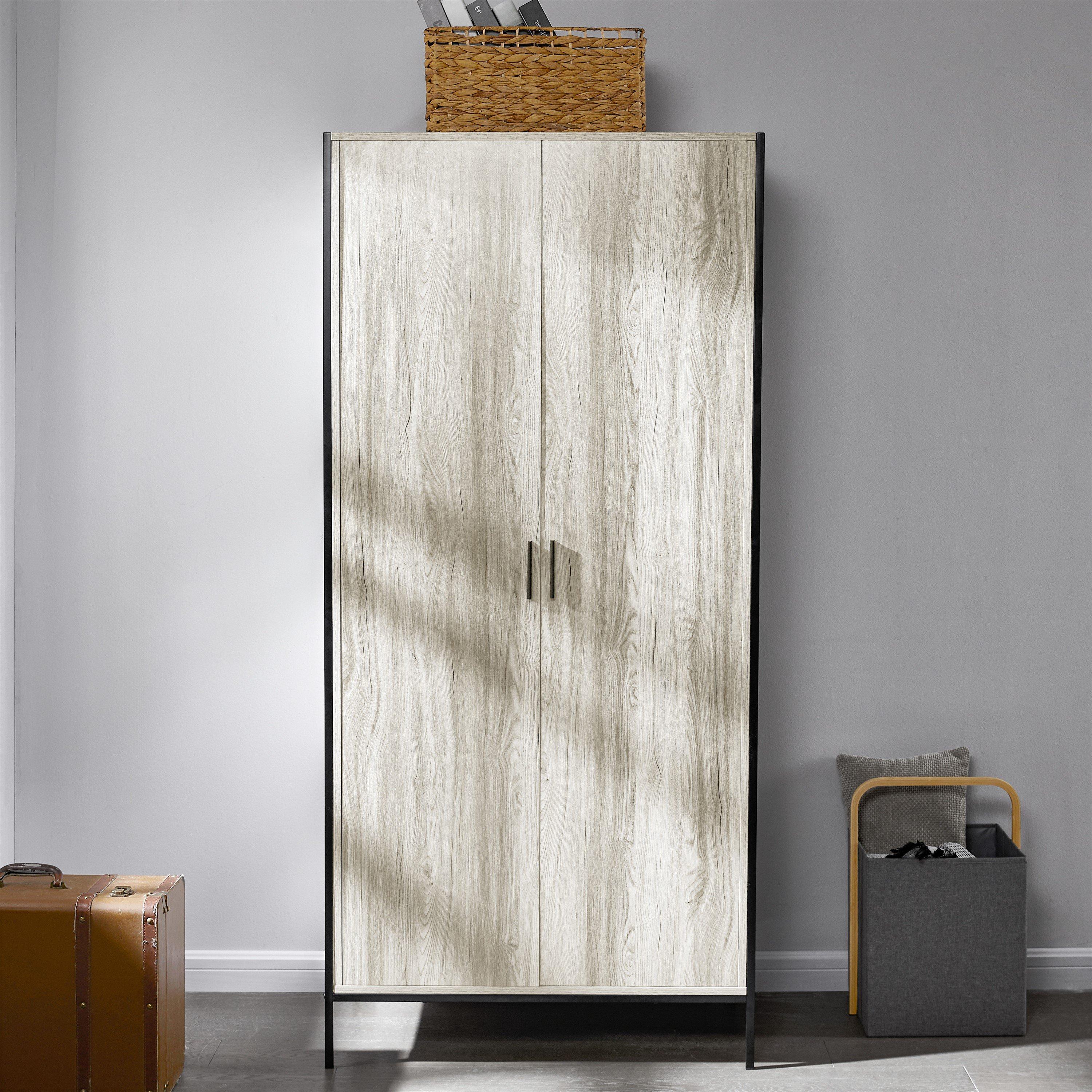 Grey - Lassic - Vida Designs Brooklyn 2 Door Wardrobe - 3