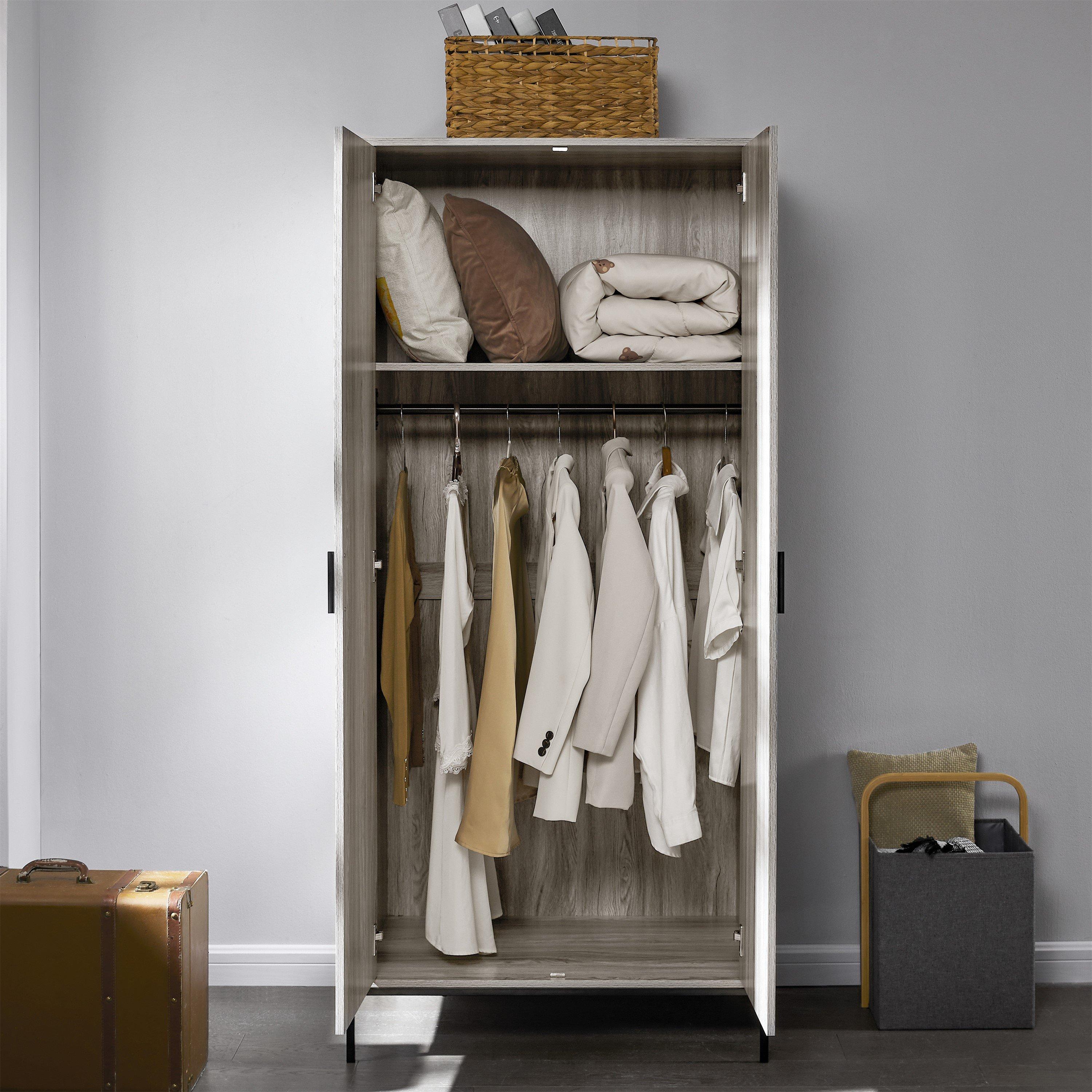 Grey - Lassic - Vida Designs Brooklyn 2 Door Wardrobe - 4