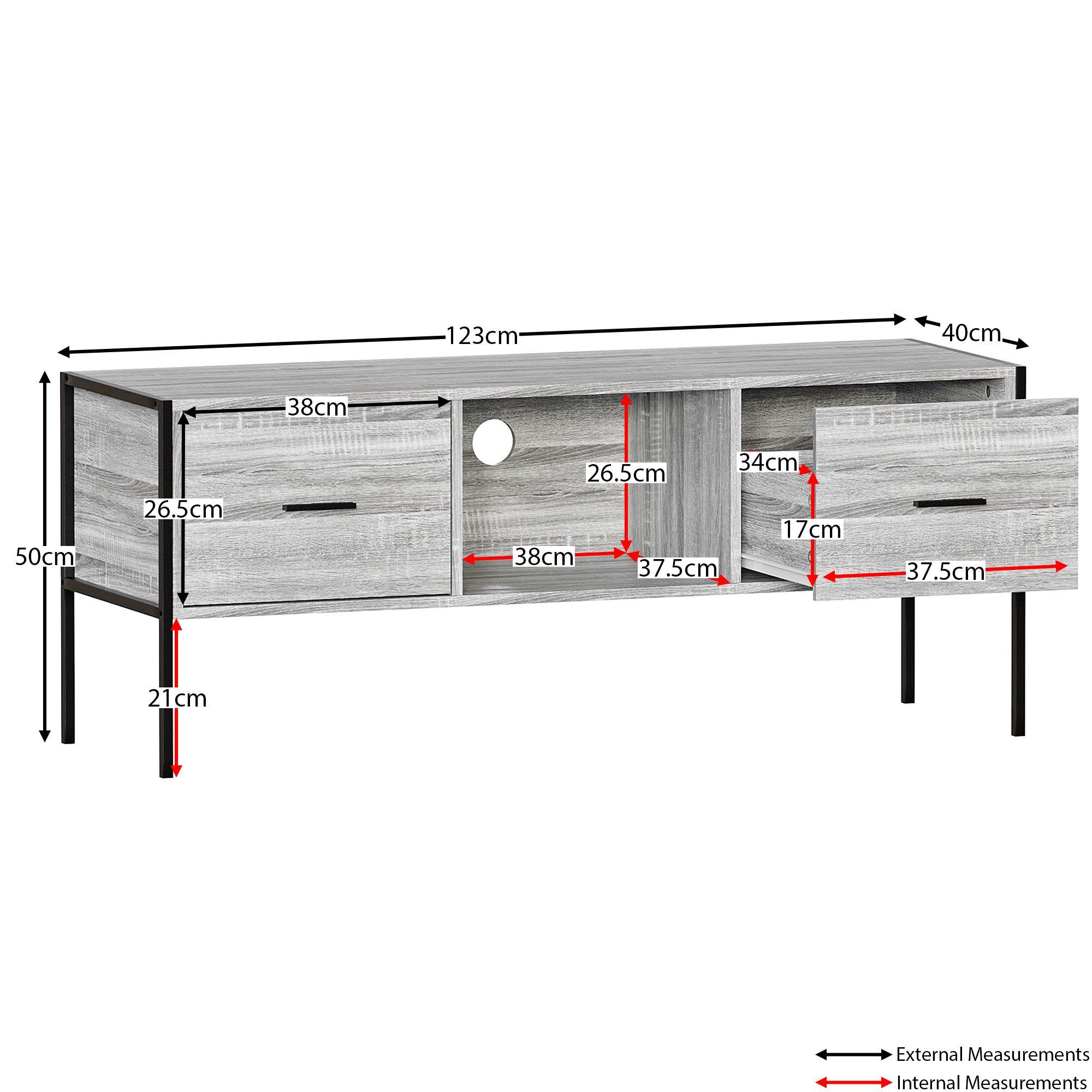 Grey - Lassic - Vida Designs Brooklyn 2 Drawer TV Unit - 2