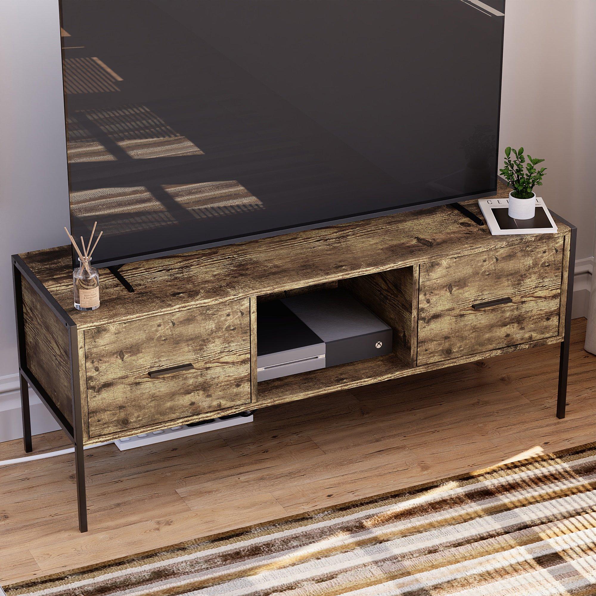 Dark Wood - Lassic - Vida Designs Brooklyn 2 Drawer TV Unit - 4