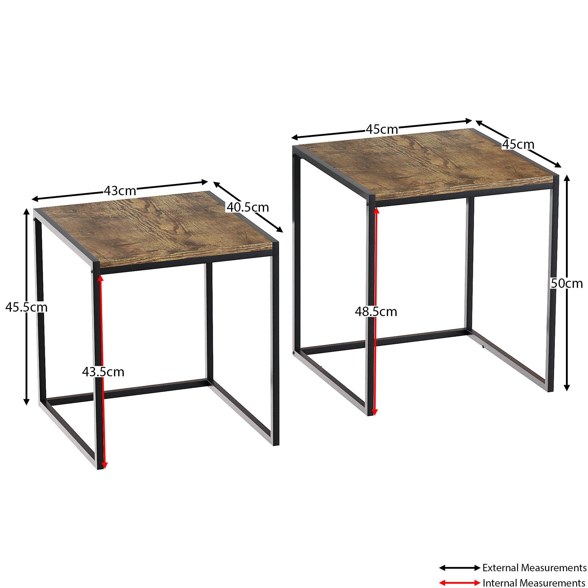 Dark Wood - Lassic - Vida Designs Brooklyn Nest of 2 Tables - 2