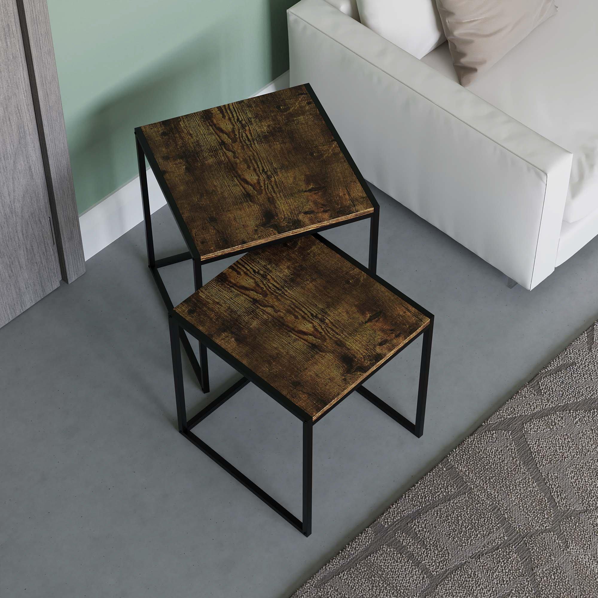 Dark Wood - Lassic - Vida Designs Brooklyn Nest of 2 Tables - 5