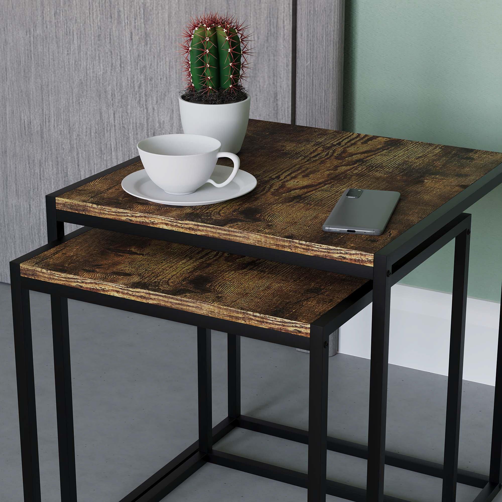 Dark Wood - Lassic - Vida Designs Brooklyn Nest of 2 Tables - 6